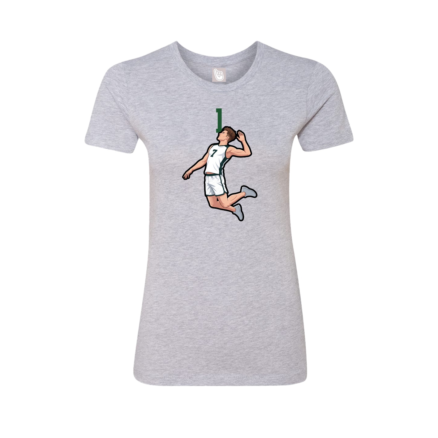 Fitted Women's Tee — Number Top in Grey