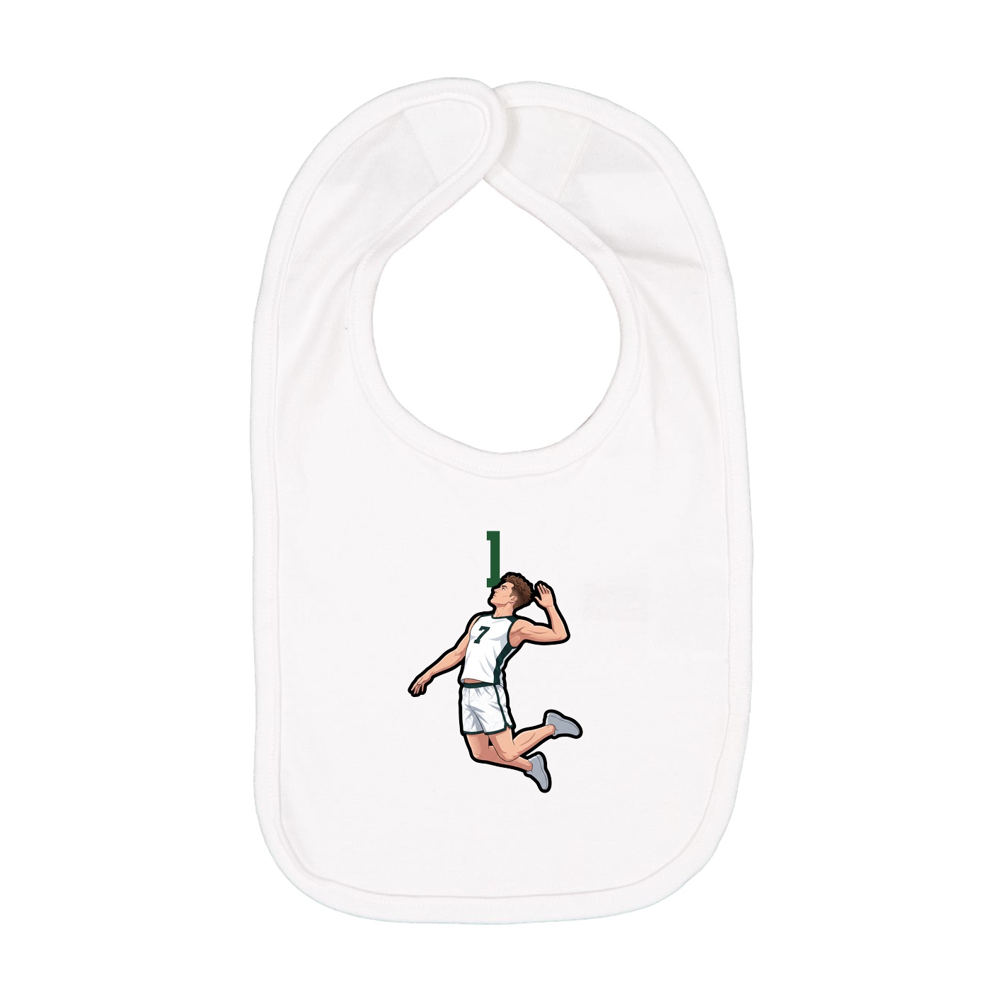 Infant Bib — Number Top in White