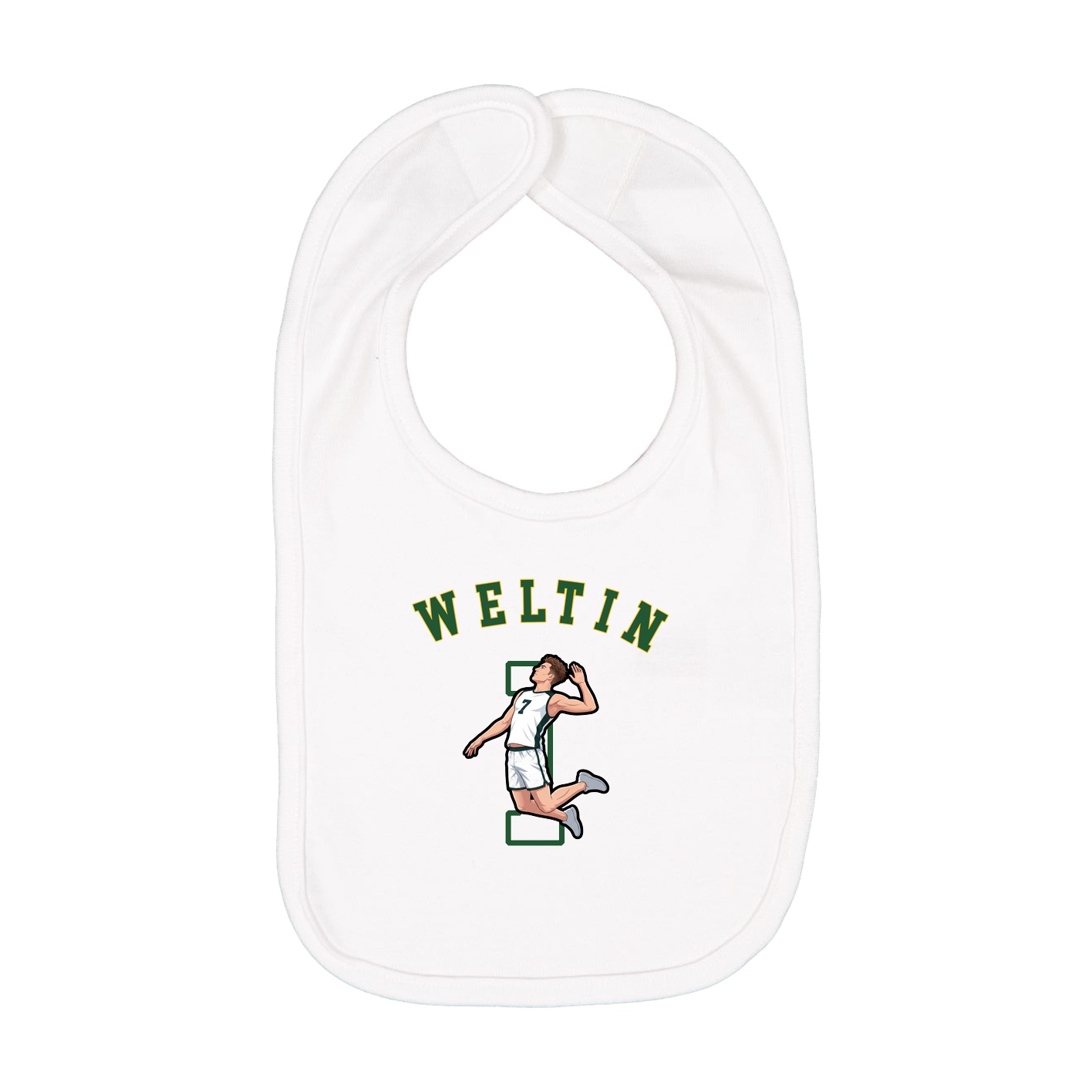 Infant Bib — Shirsey Arch in White