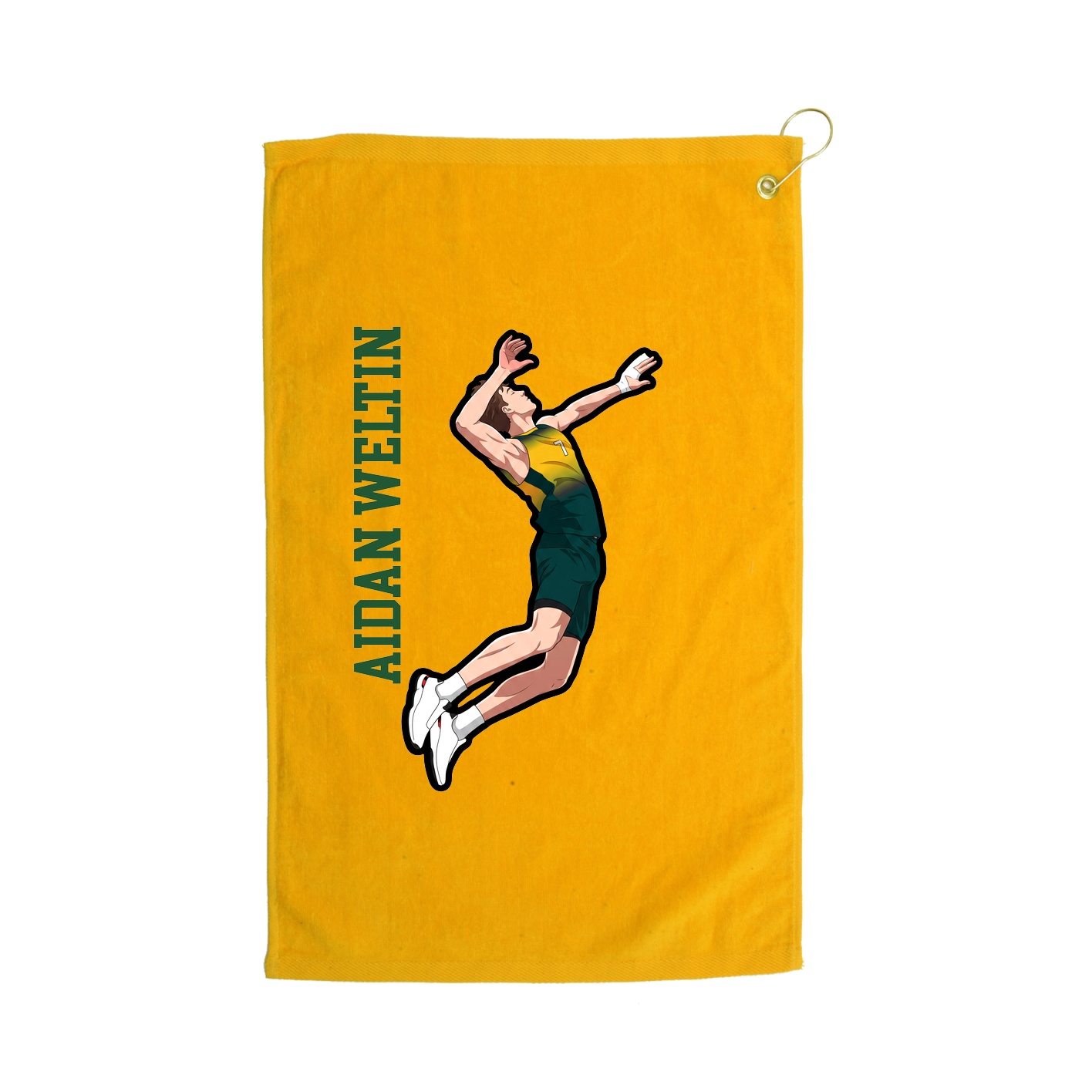 Golf Towel — Name Vertical in Gold