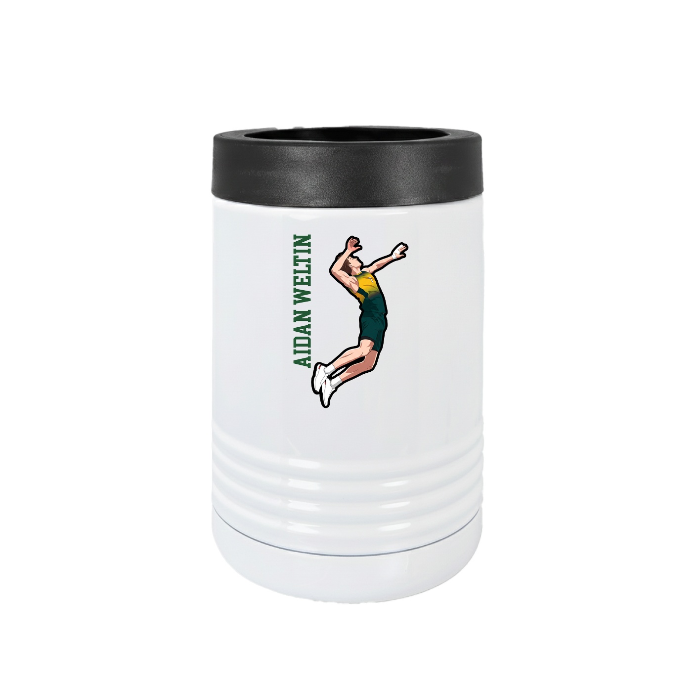 Beverage Holder — Name Vertical in White