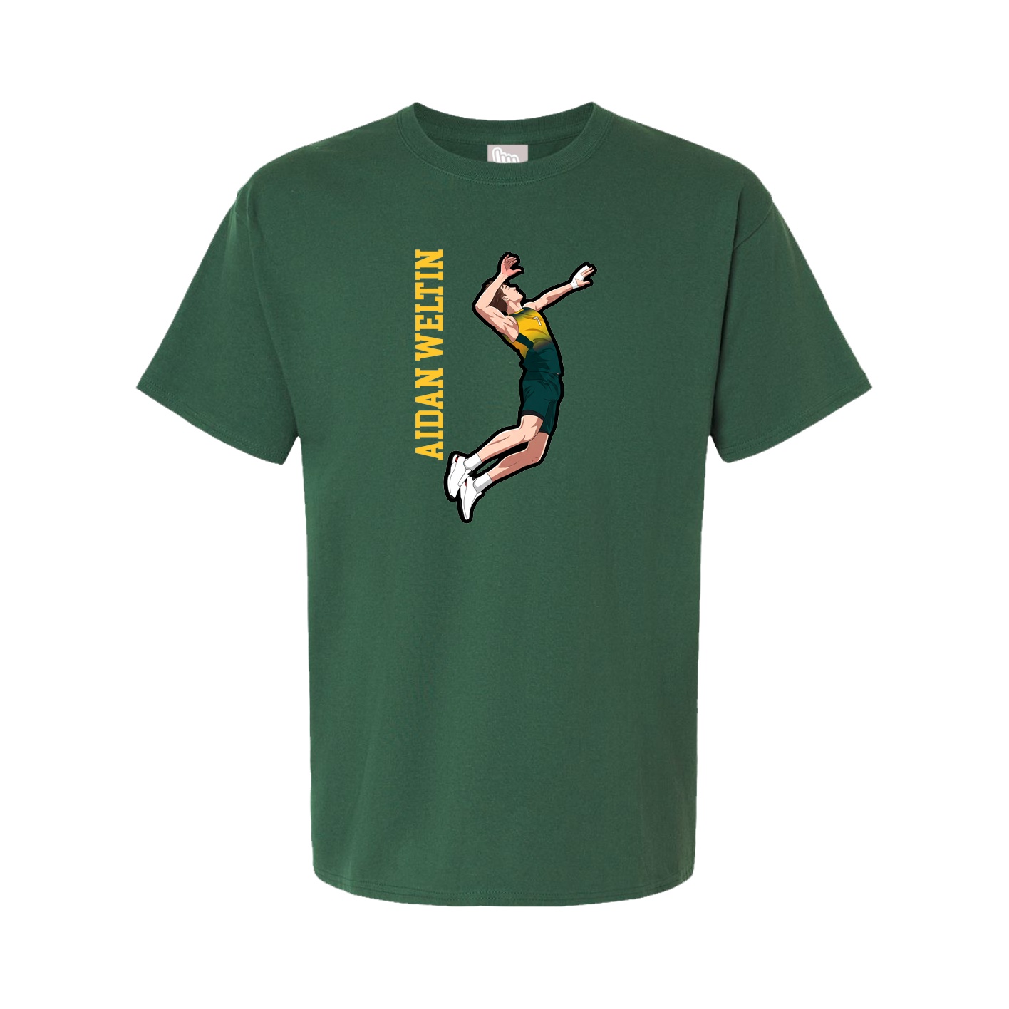 Youth Tee — Name Vertical in Green