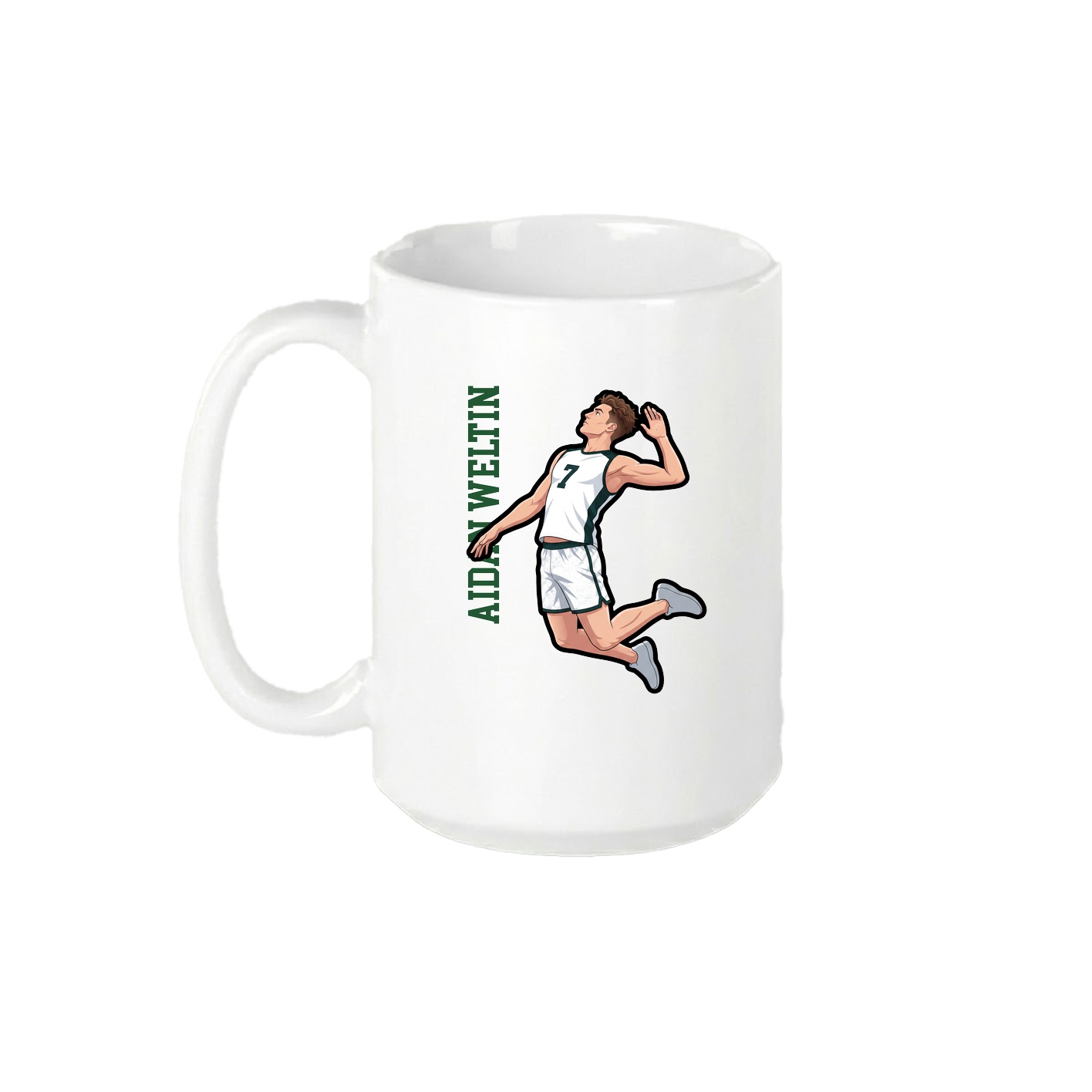 15oz Coffee Mug — Name Vertical in White