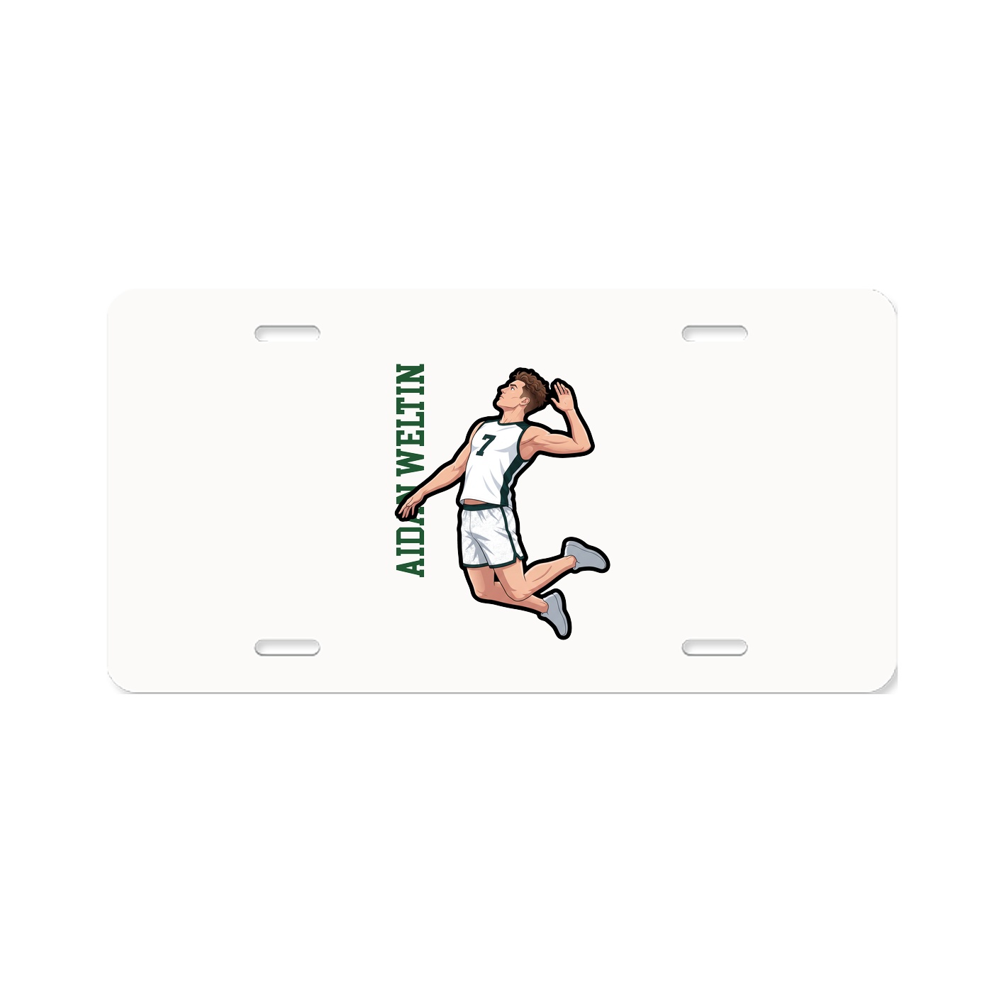 License Plate — Name Vertical in Classic