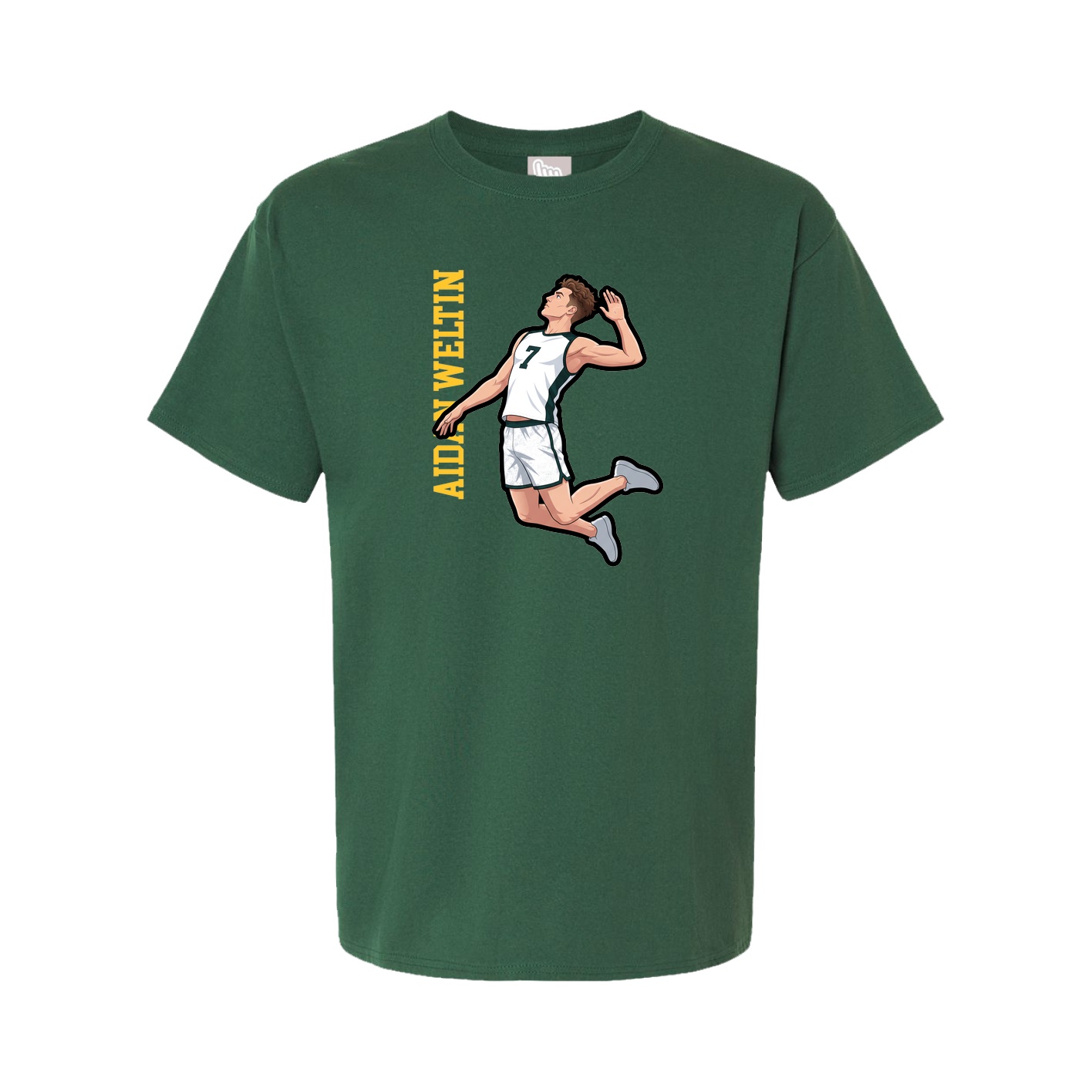 Youth Tee — Name Vertical in Green