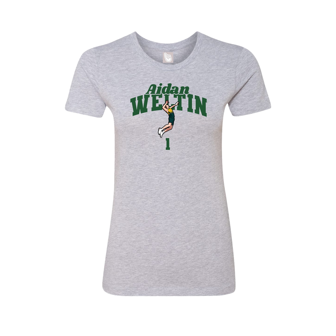 Fitted Women's Tee — Signature Arch in Grey