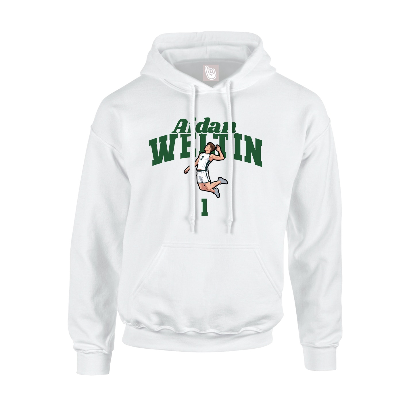 Hoodie — Signature Arch in White