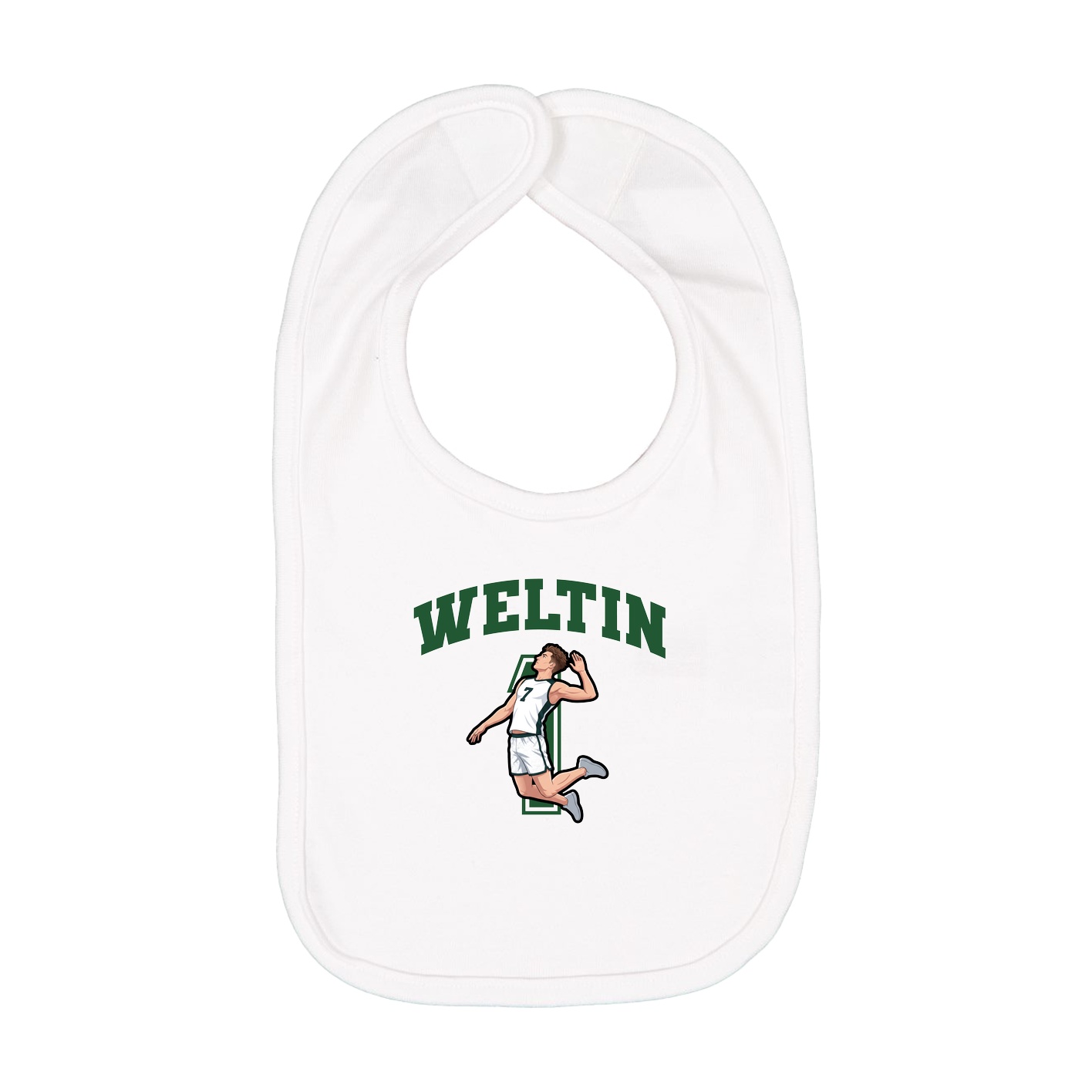 Infant Bib — Number in White
