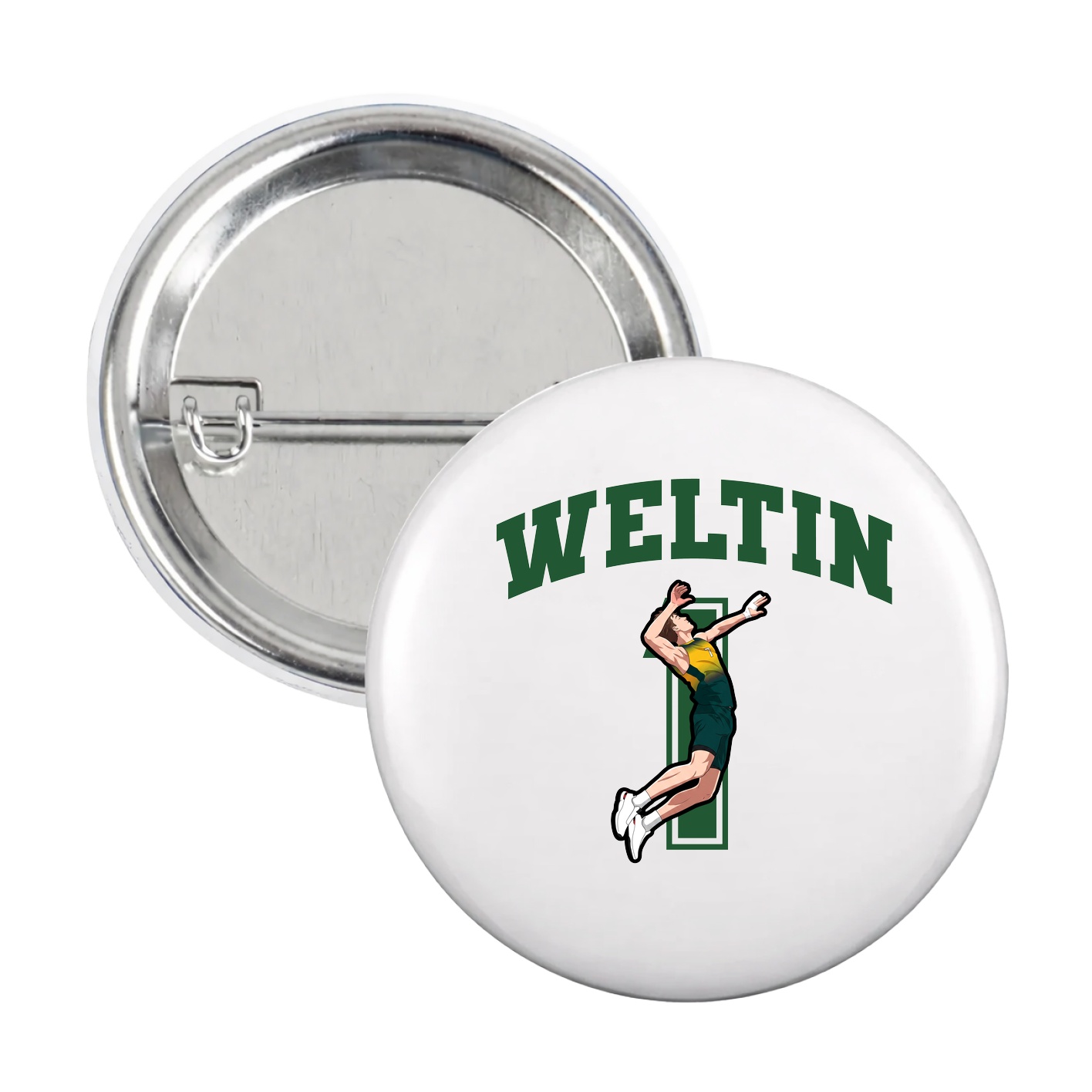 Game Day Button — Number in White