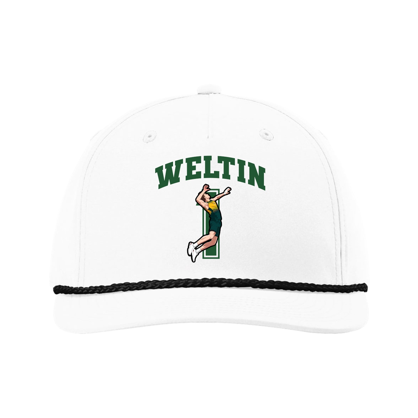 Five-Panel Classic Rope Cap — Number in White