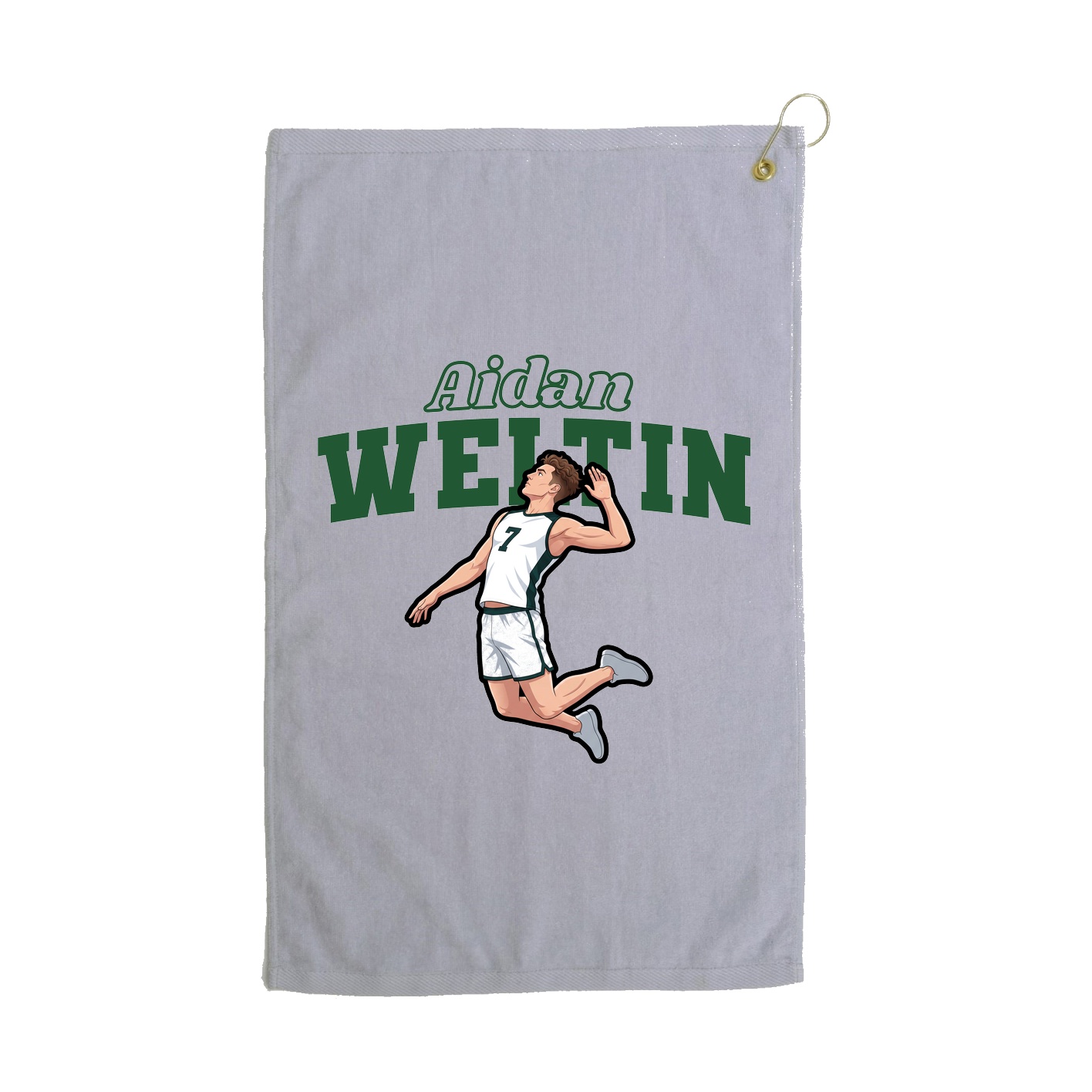 Golf Towel — Name Arch in Grey