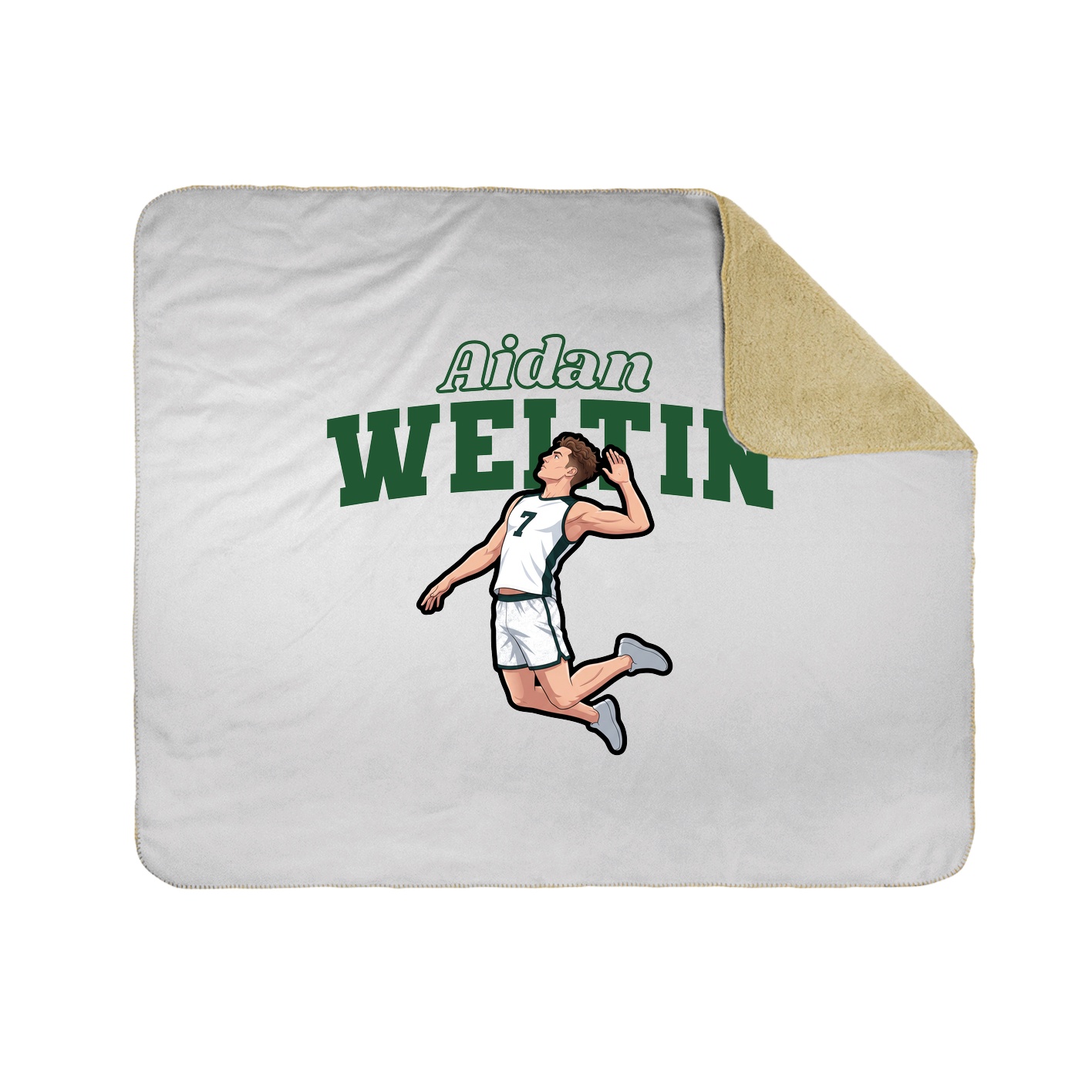 Throw Blanket — Name Arch in White