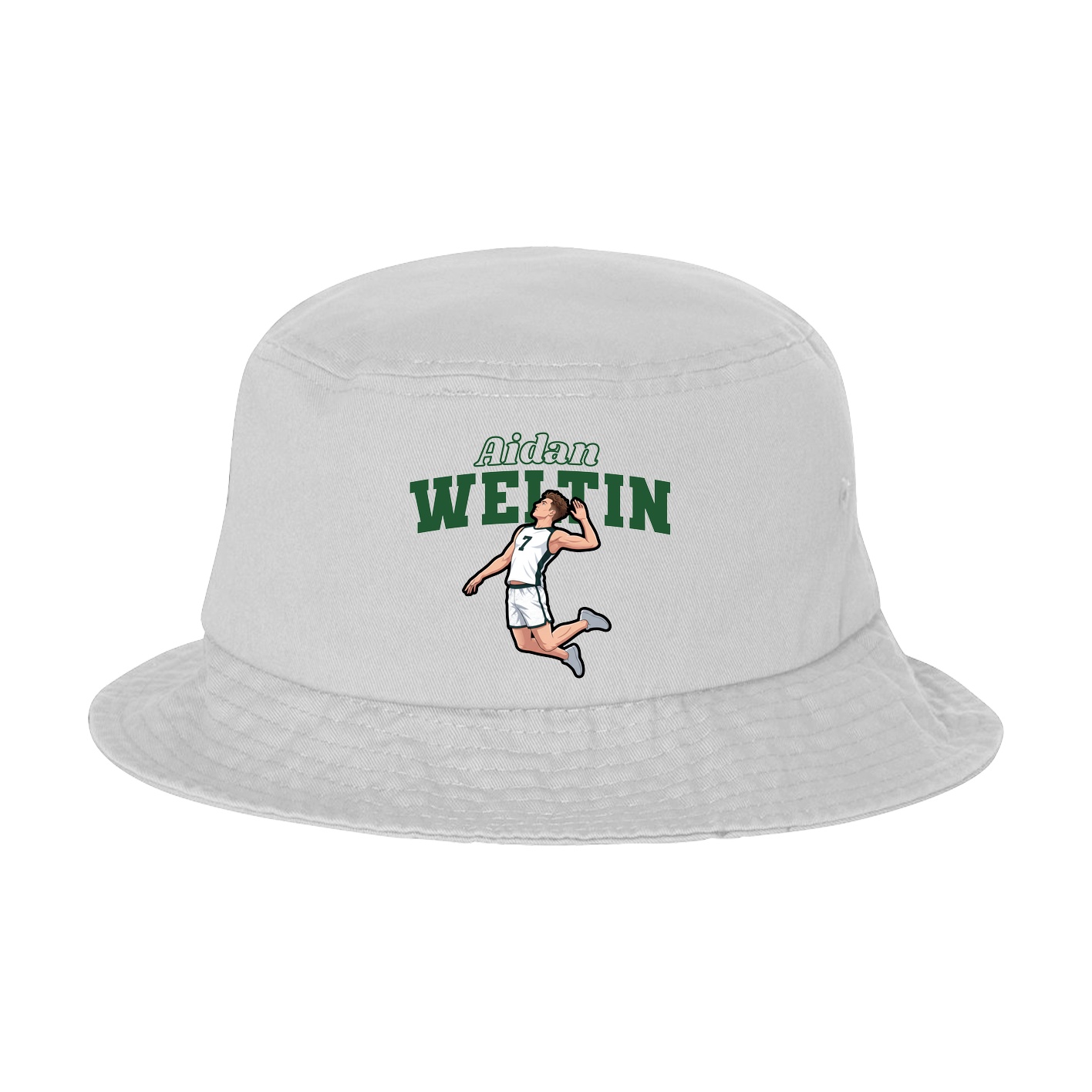 Bucket Cap — Name Arch in White