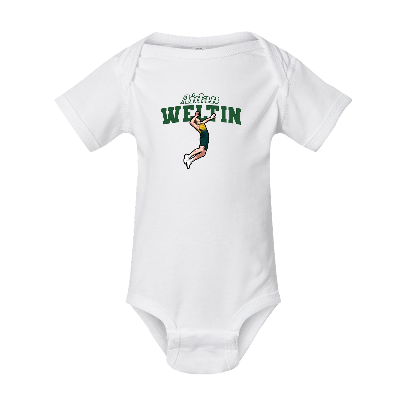 Baby Onesie — Name Arch in White