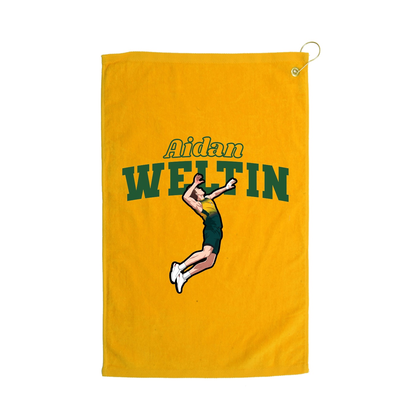 Golf Towel — Name Arch in Gold