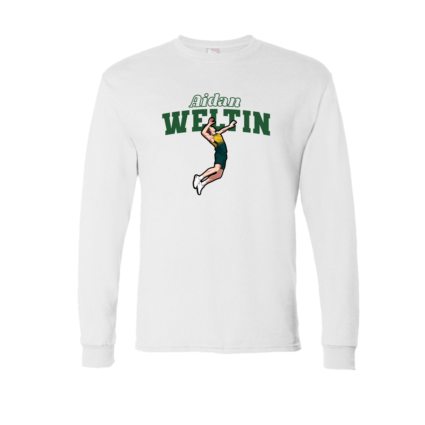 Long Sleeve Tee — Name Arch in White