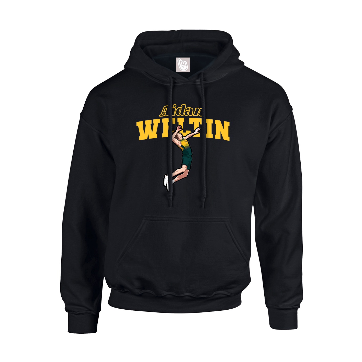 Youth Hoodie — Name Arch in Black