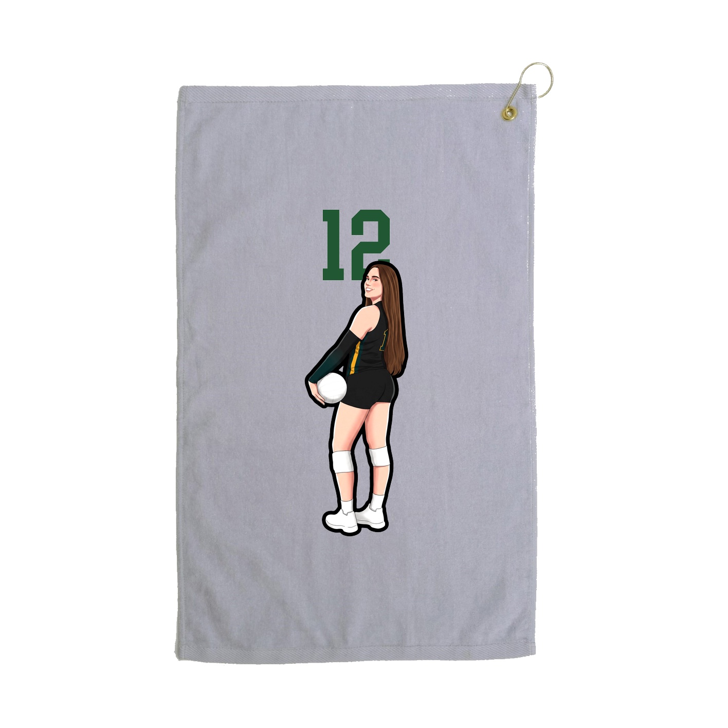 Golf Towel — Number Top in Grey