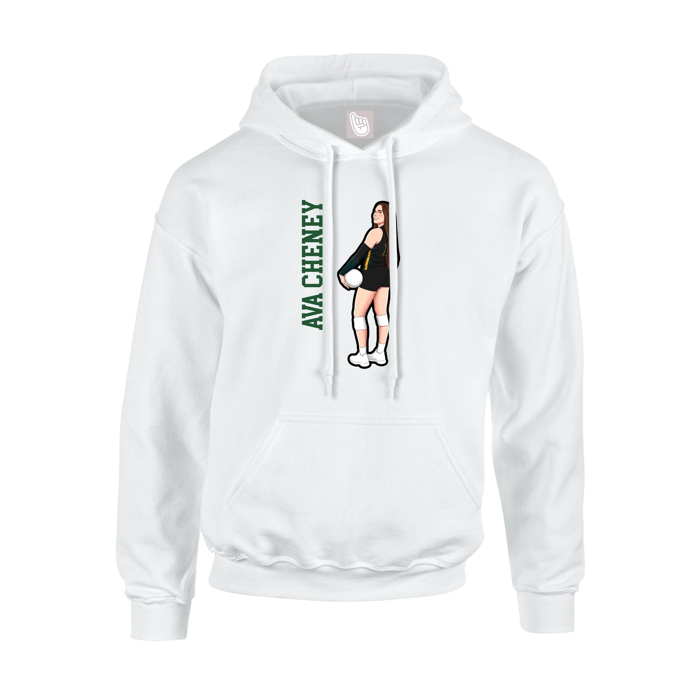 Hoodie — Name Vertical in White