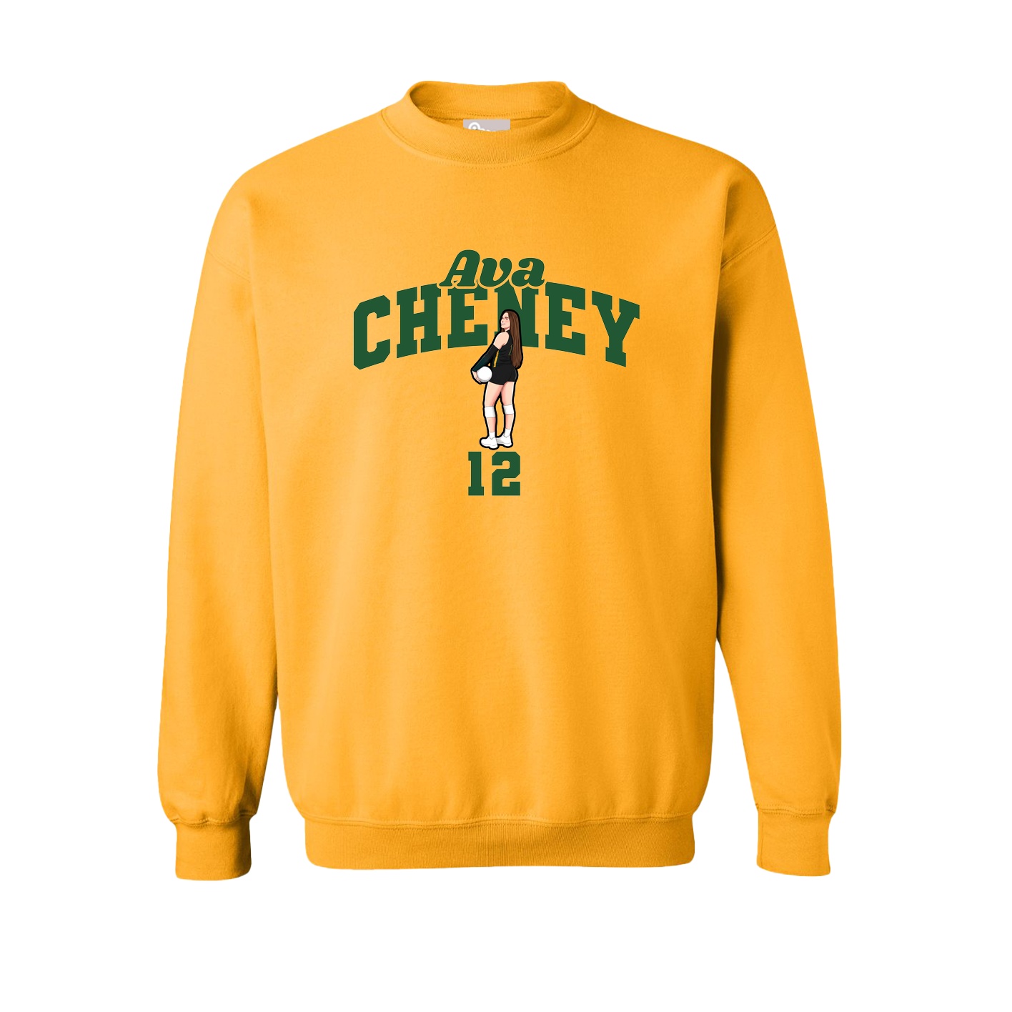 Fleece Crew — Signature Arch in Gold