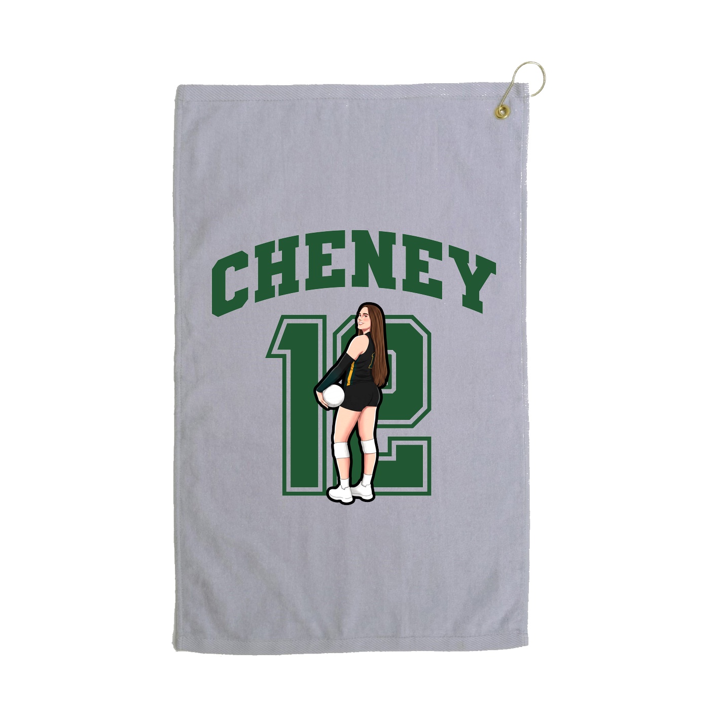 Golf Towel — Number in Grey