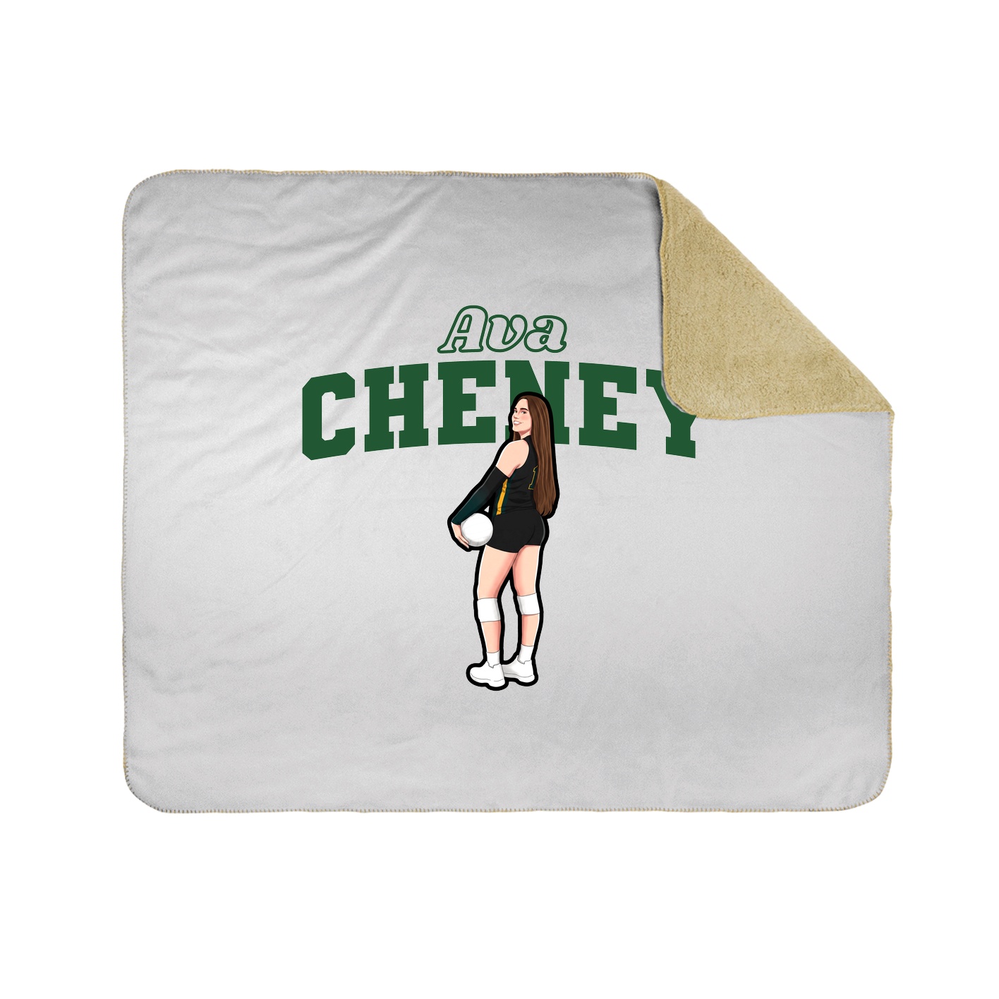 Throw Blanket — Name Arch in White