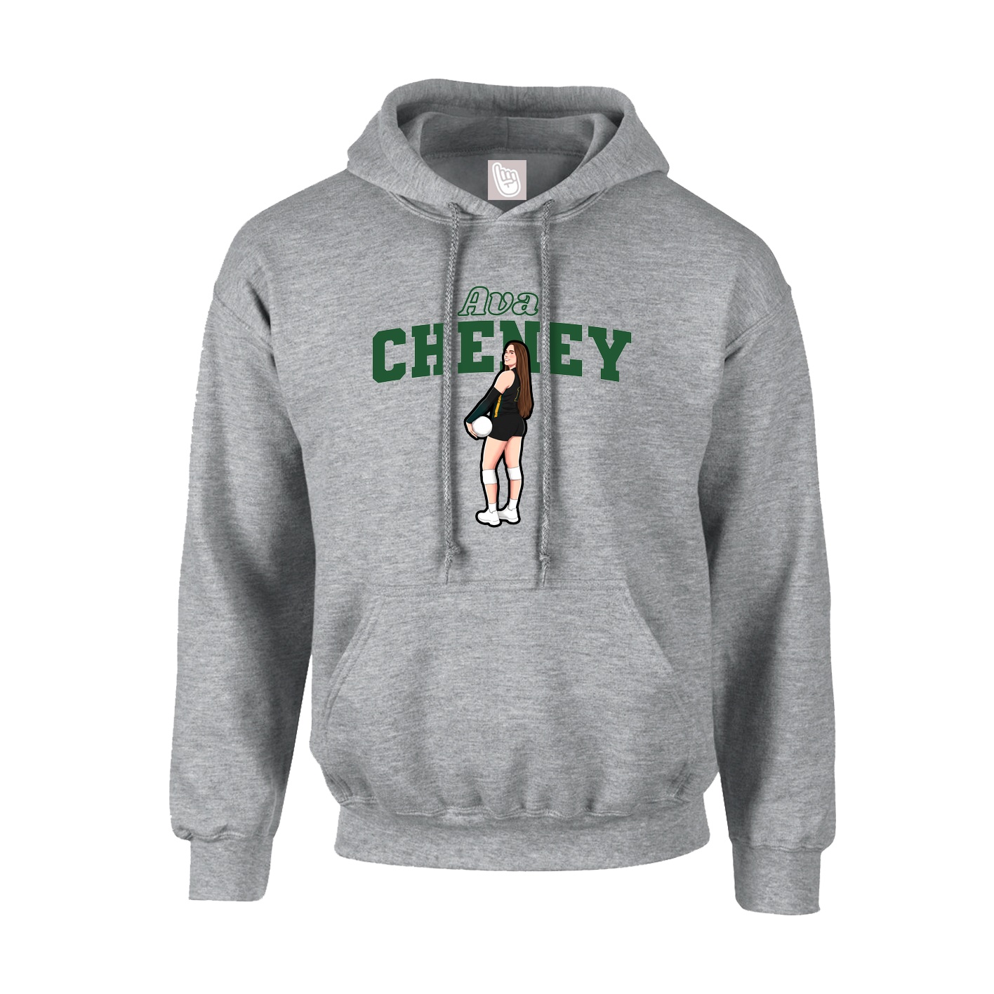 Hoodie — Name Arch in Grey