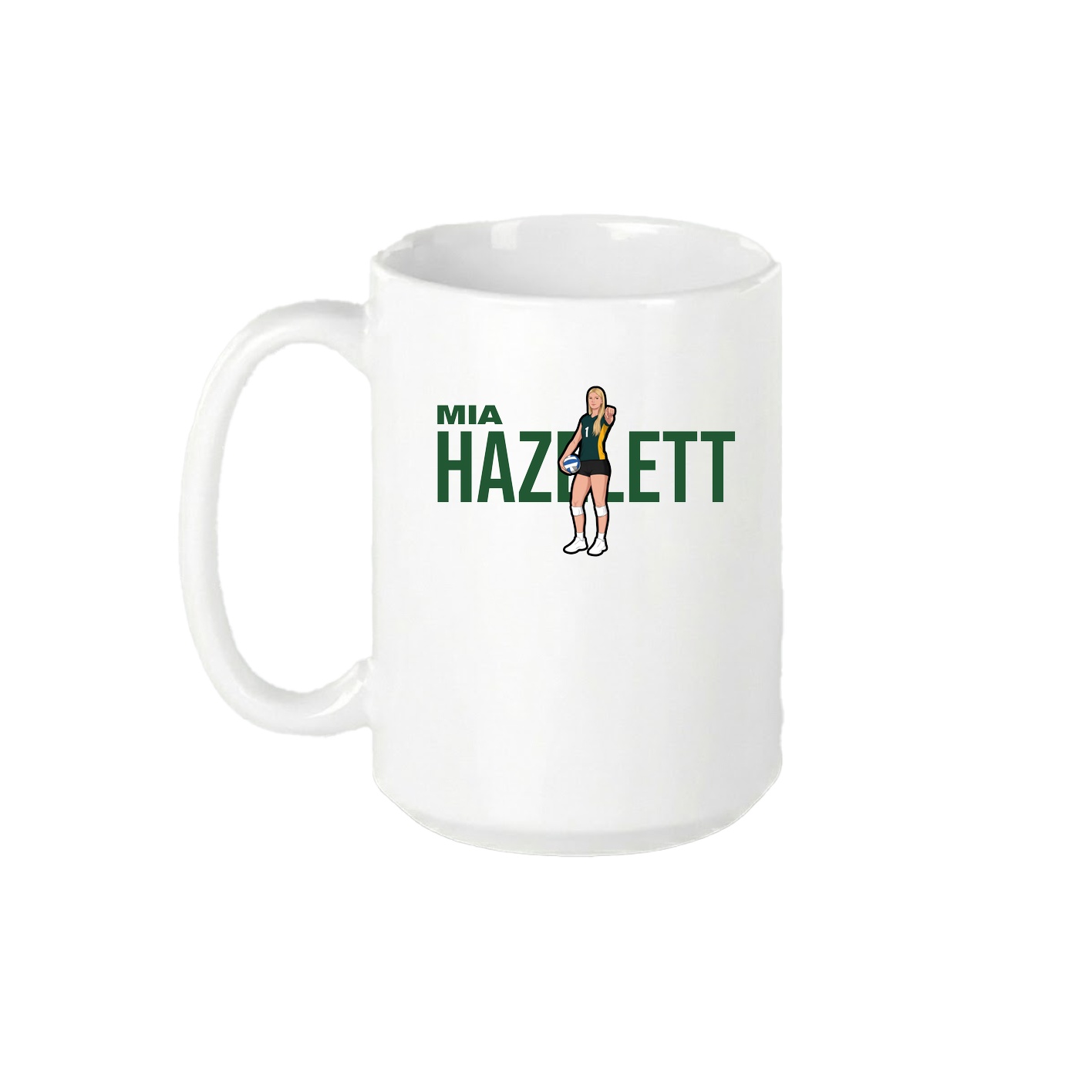 15oz Coffee Mug — Player Name in White