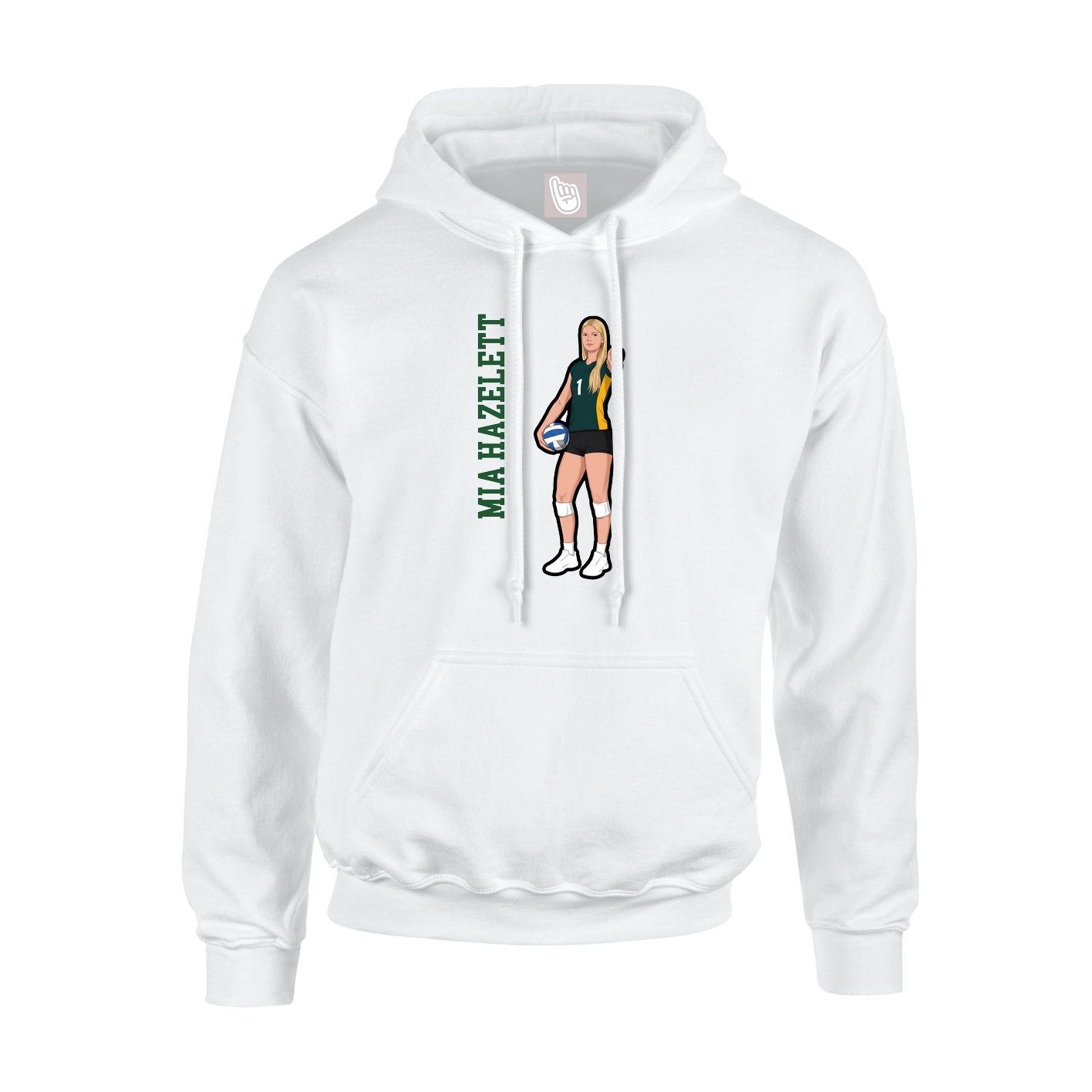 Hoodie — Name Vertical in White