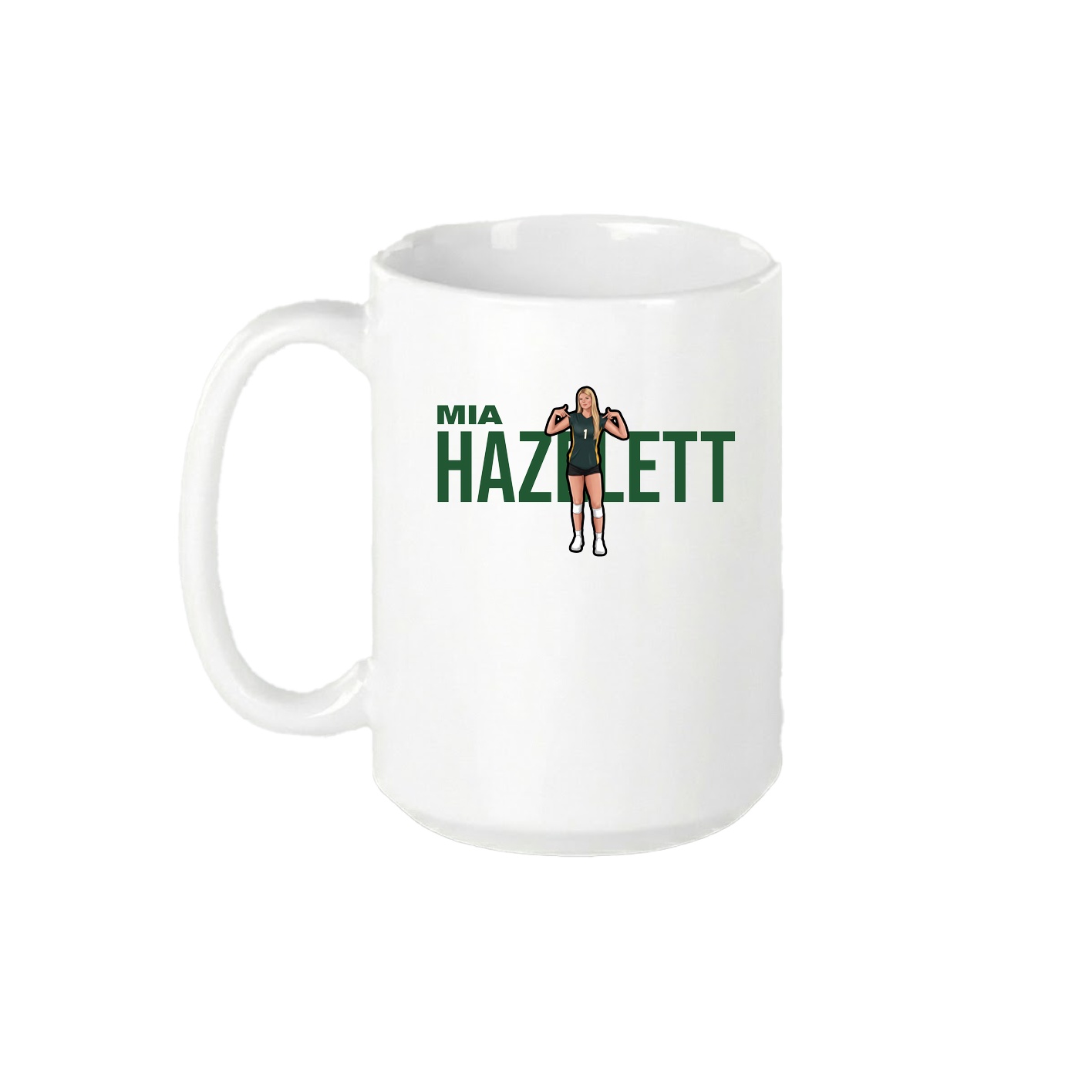 15oz Coffee Mug — Player Name in White