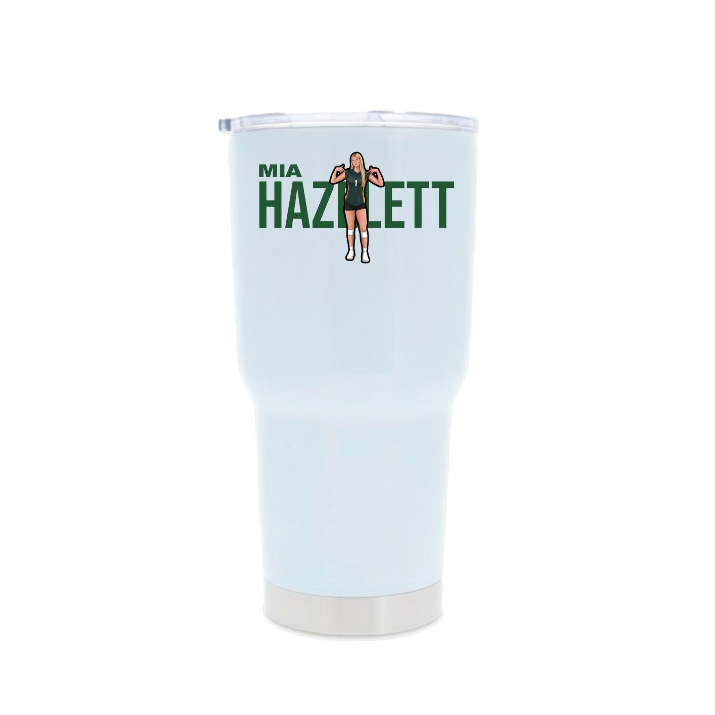 30oz Stainless Steel Tumbler — Player Name in White