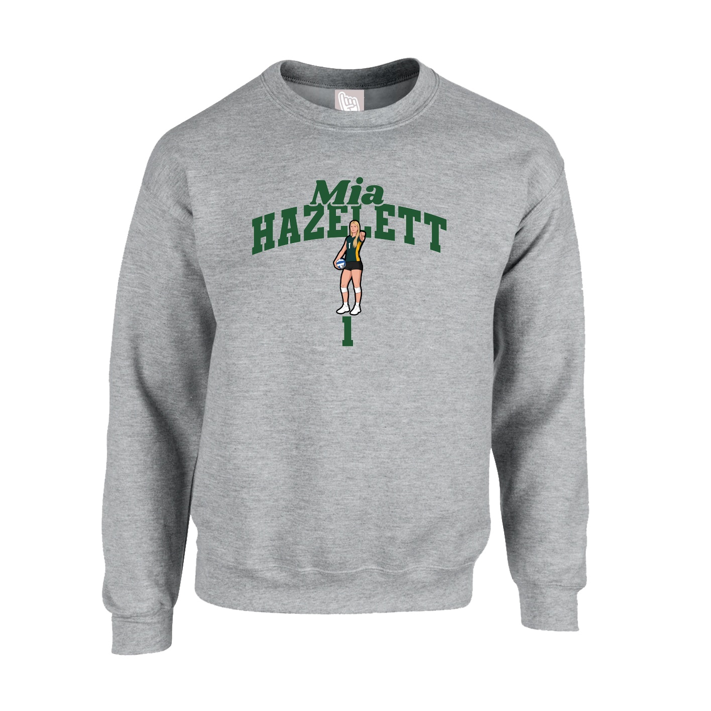Fleece Crew — Signature Arch in Grey