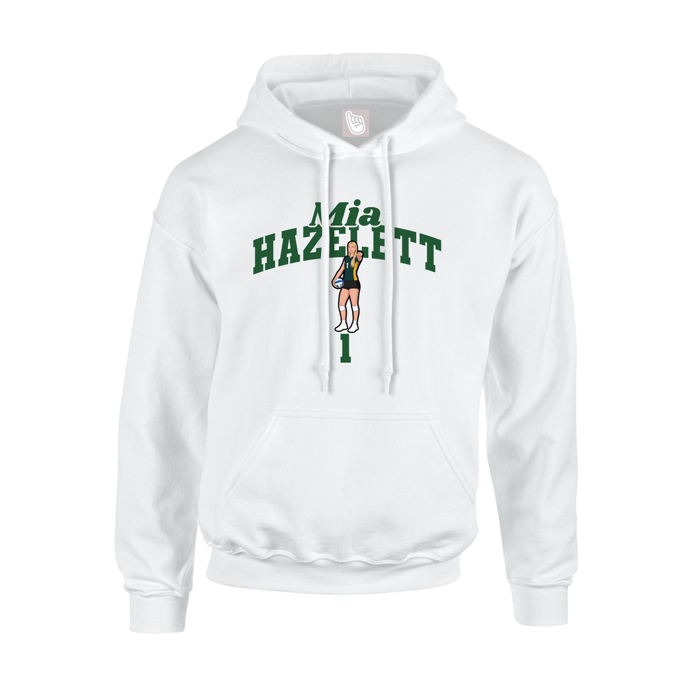 Youth Hoodie — Signature Arch in White