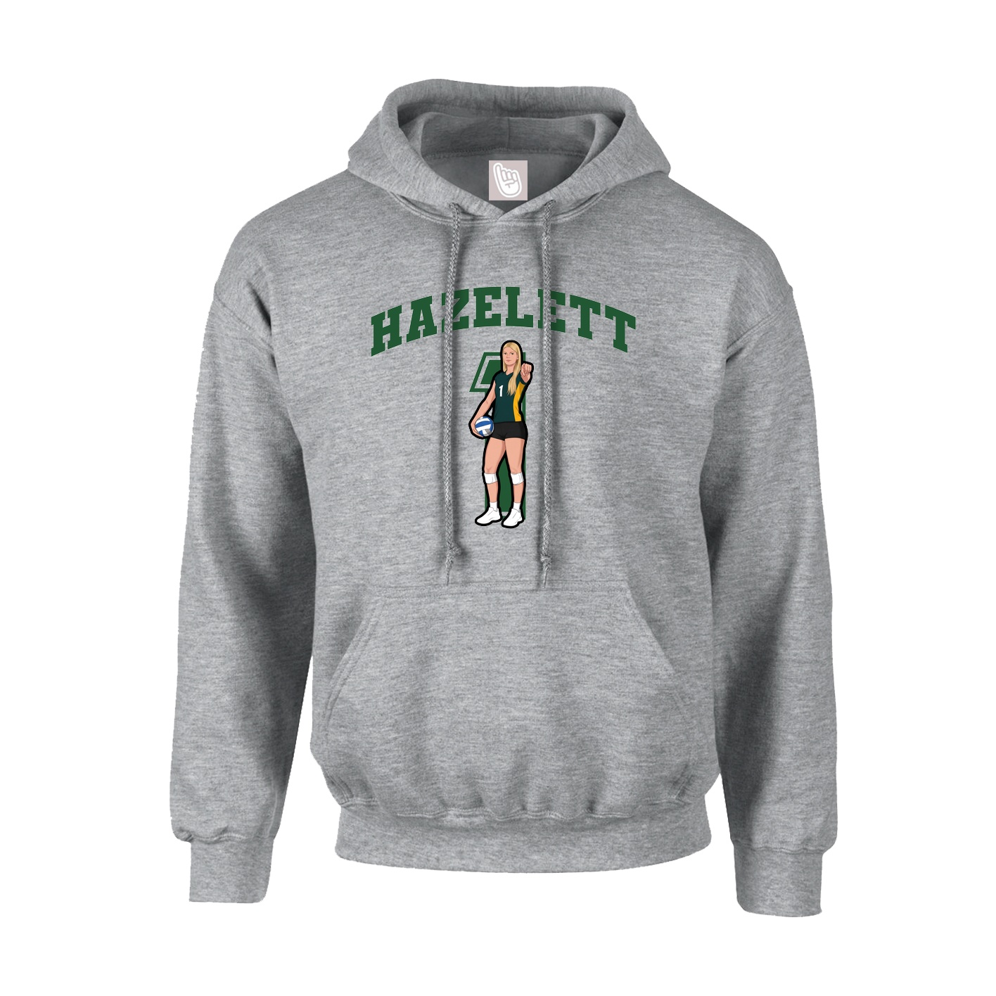 Youth Hoodie — Number in Grey