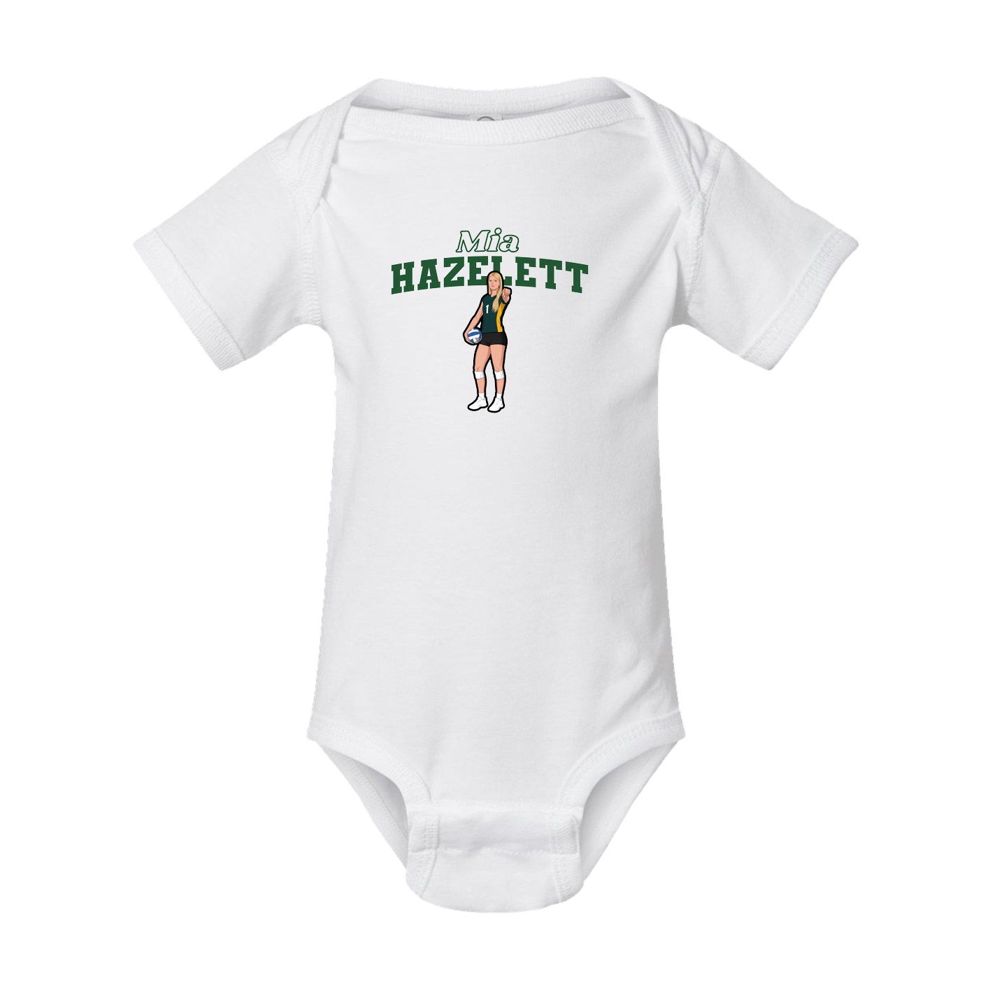 Baby Onesie — Name Arch in White