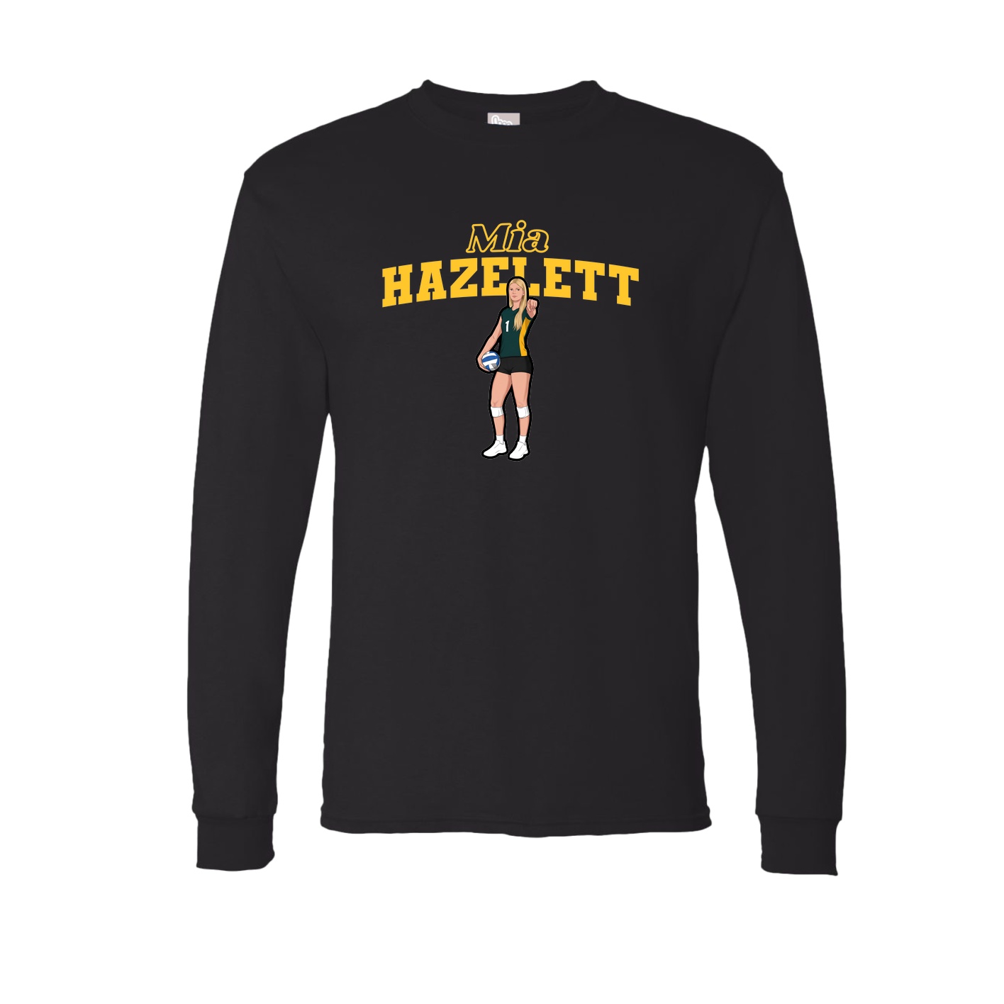 Long Sleeve Tee — Name Arch in Black
