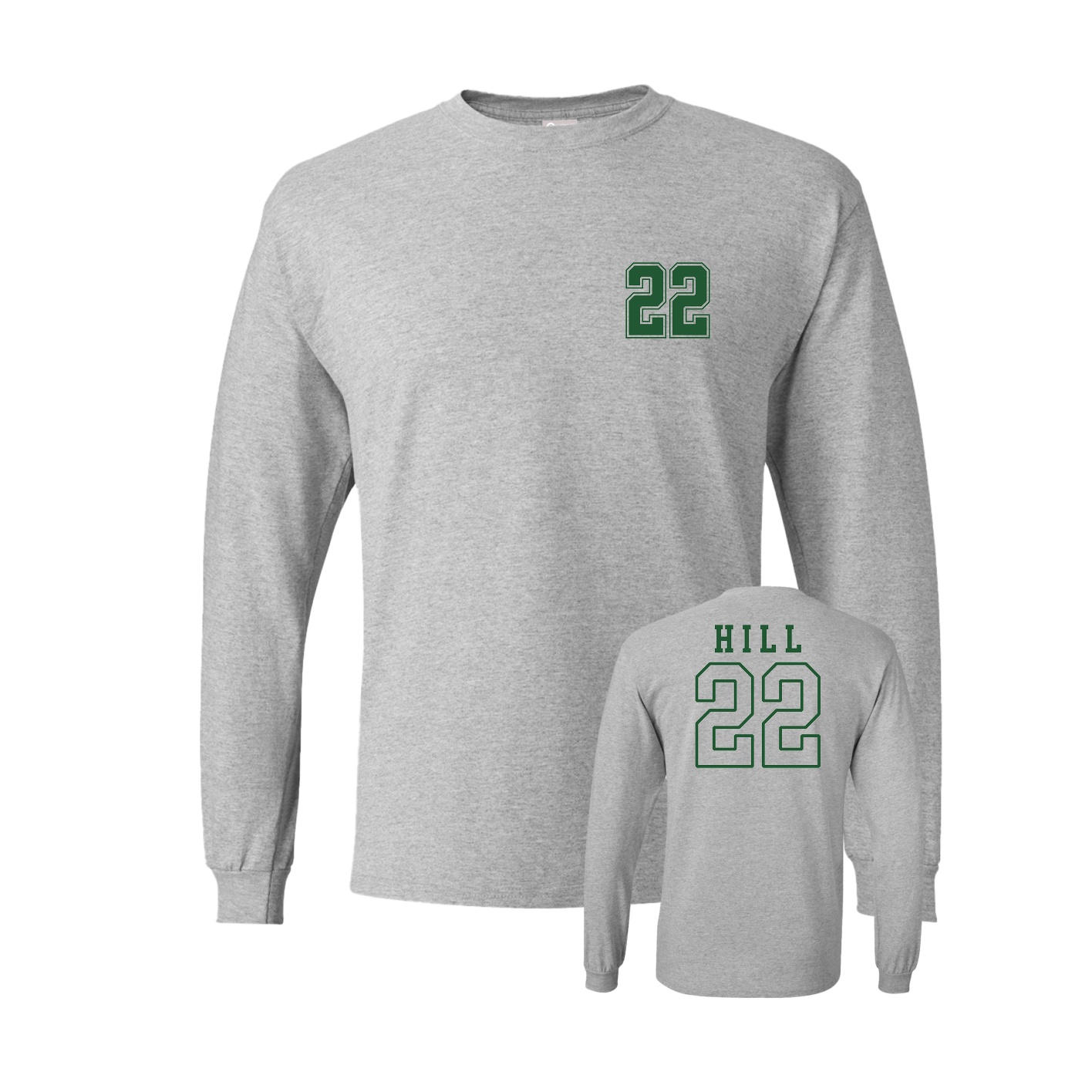 Long Sleeve Tee — Chest Back in Grey