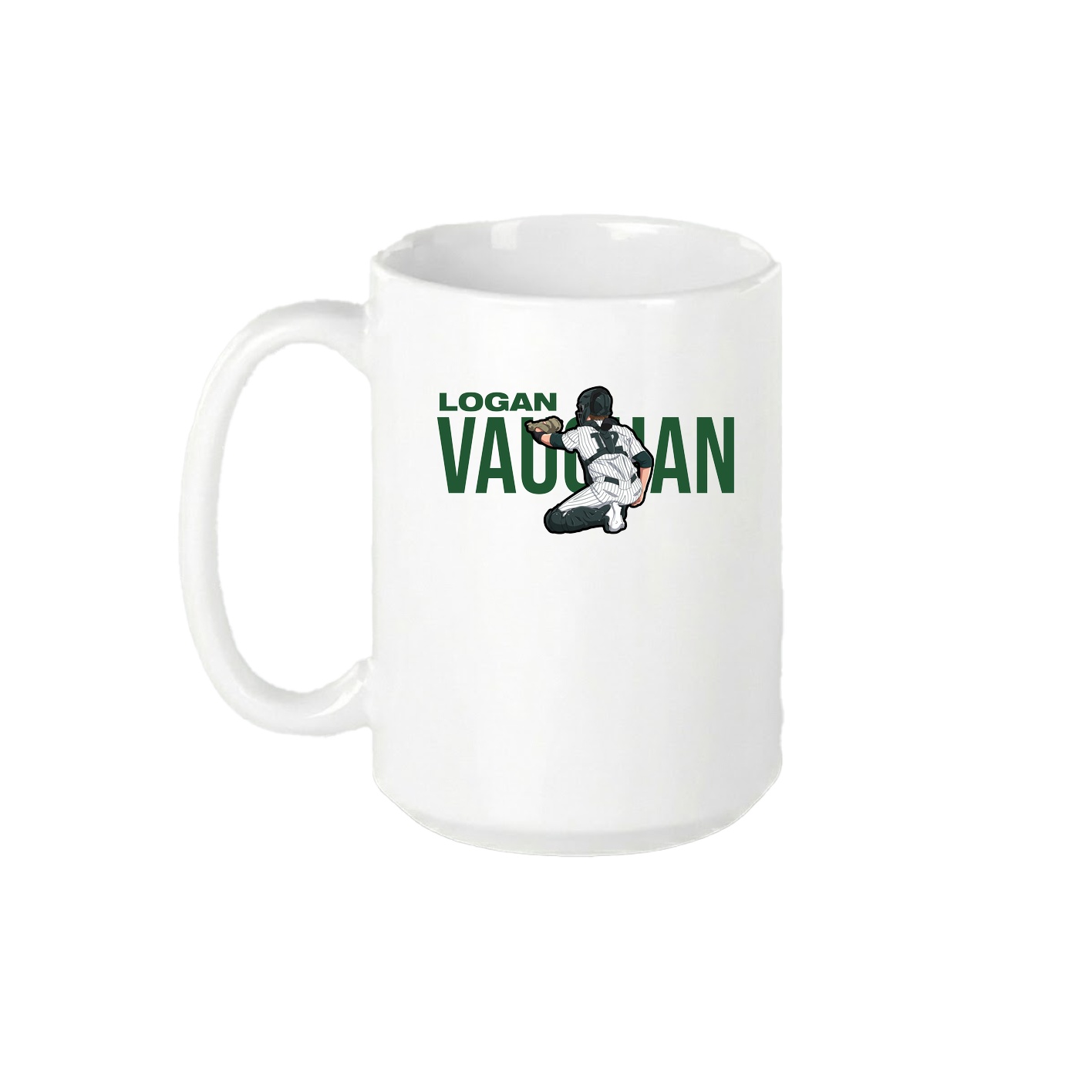 15oz Coffee Mug — Player Name in White