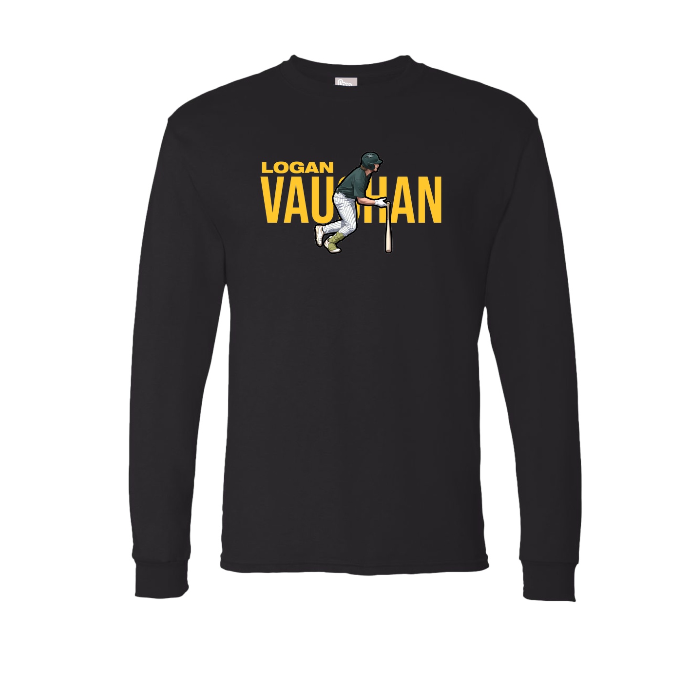 Long Sleeve Tee — Player Name in Black