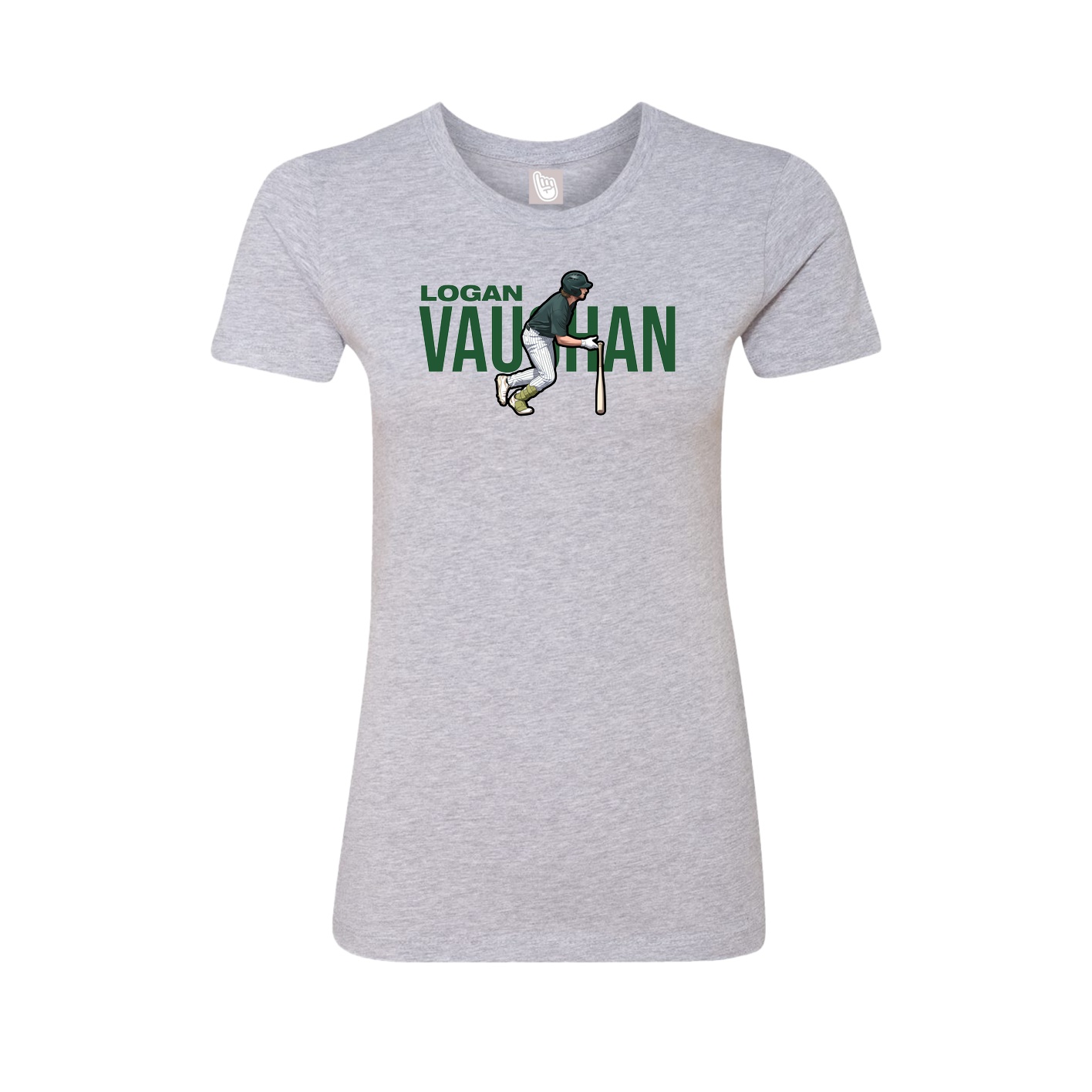 Fitted Women's Tee — Player Name in Grey