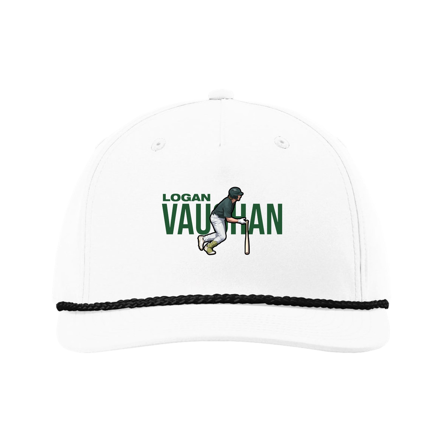Five-Panel Classic Rope Cap — Player Name in White
