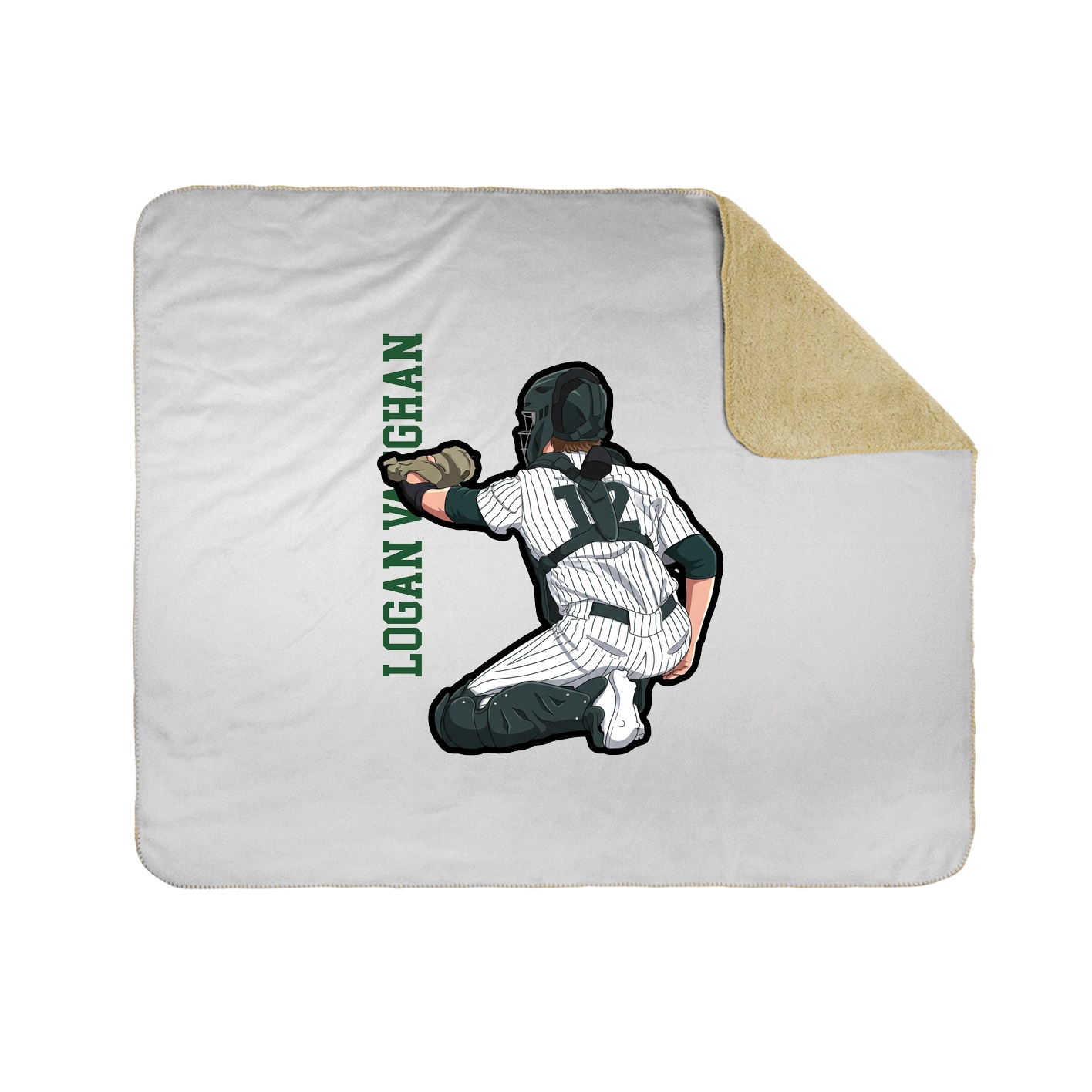 Throw Blanket — Name Vertical in White
