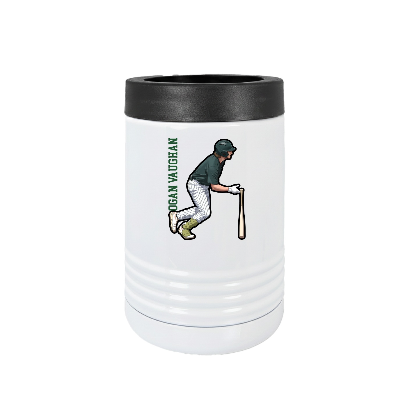 Beverage Holder — Name Vertical in White