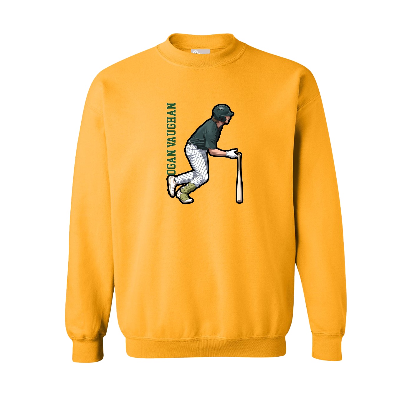 Fleece Crew — Name Vertical in Gold