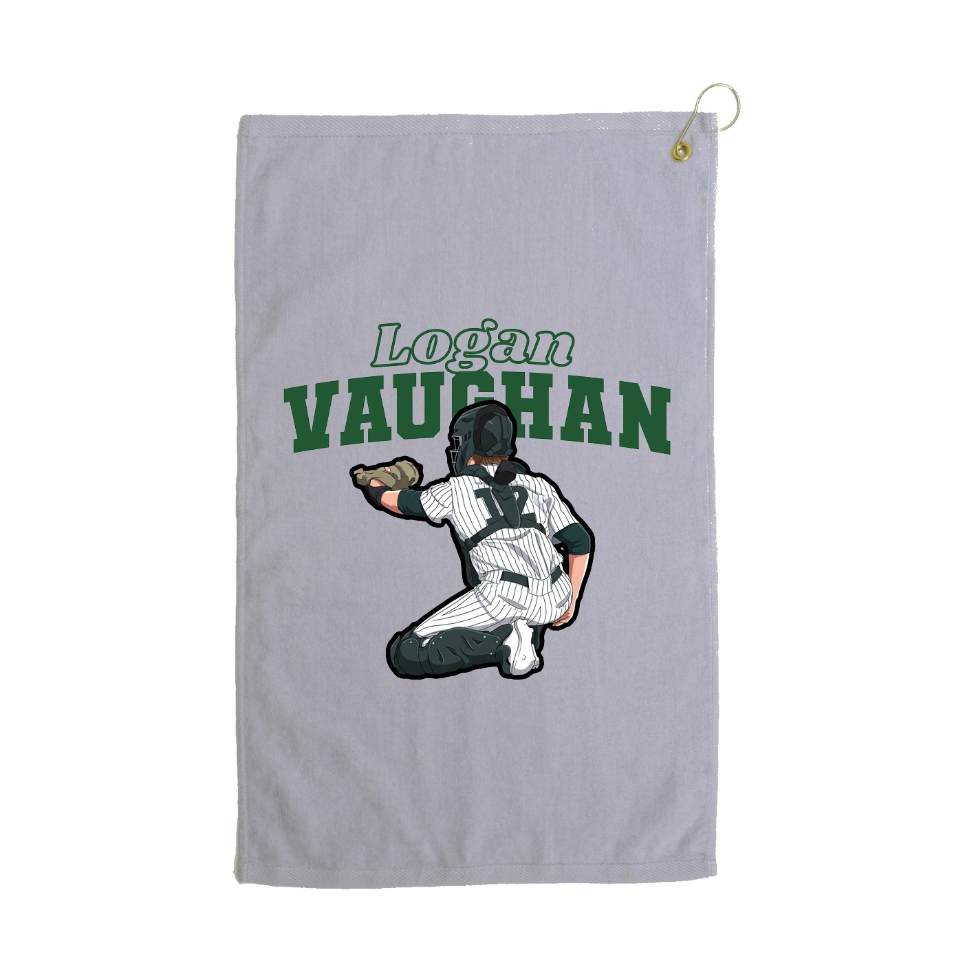 Golf Towel — Name Arch in Grey