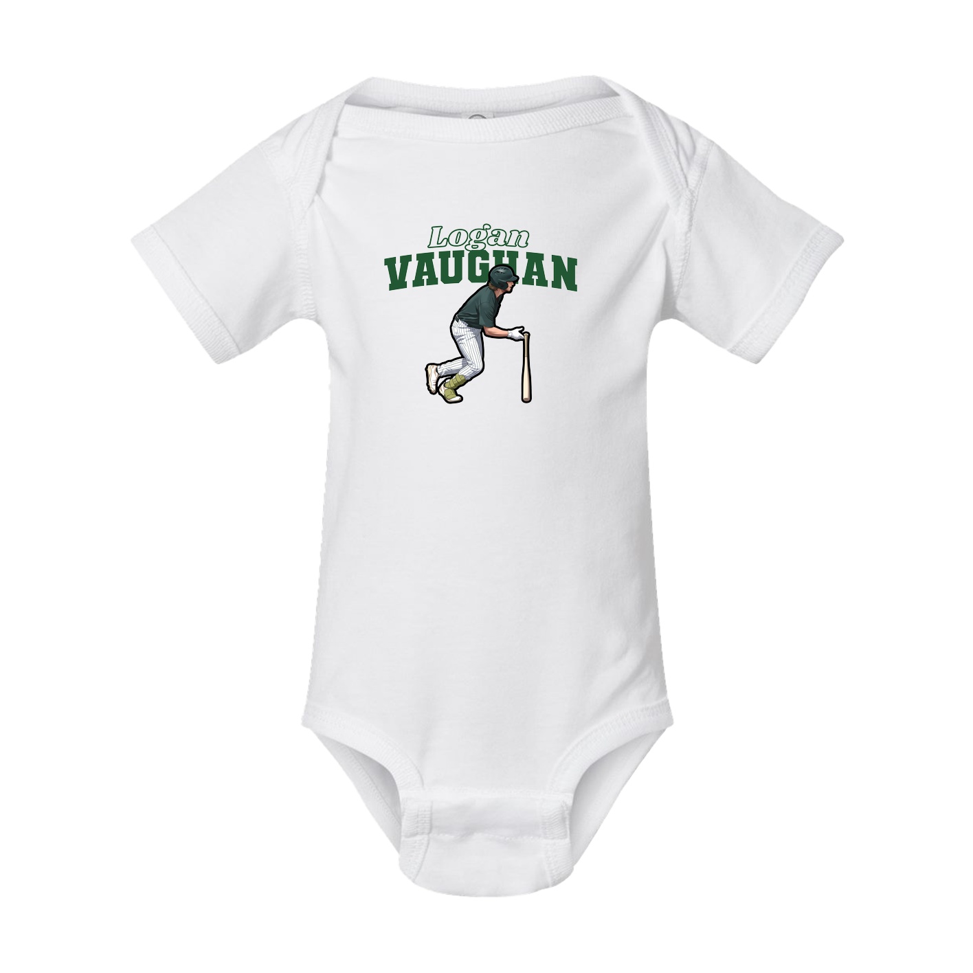 Baby Onesie — Name Arch in White