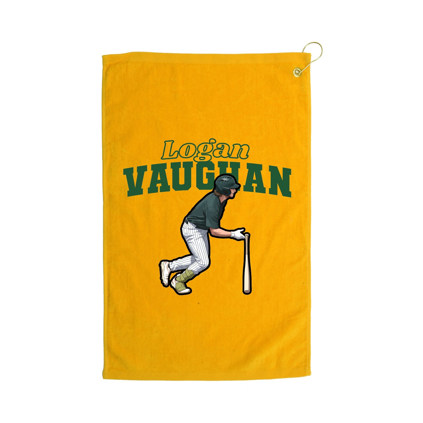 Golf Towel — Name Arch in Gold