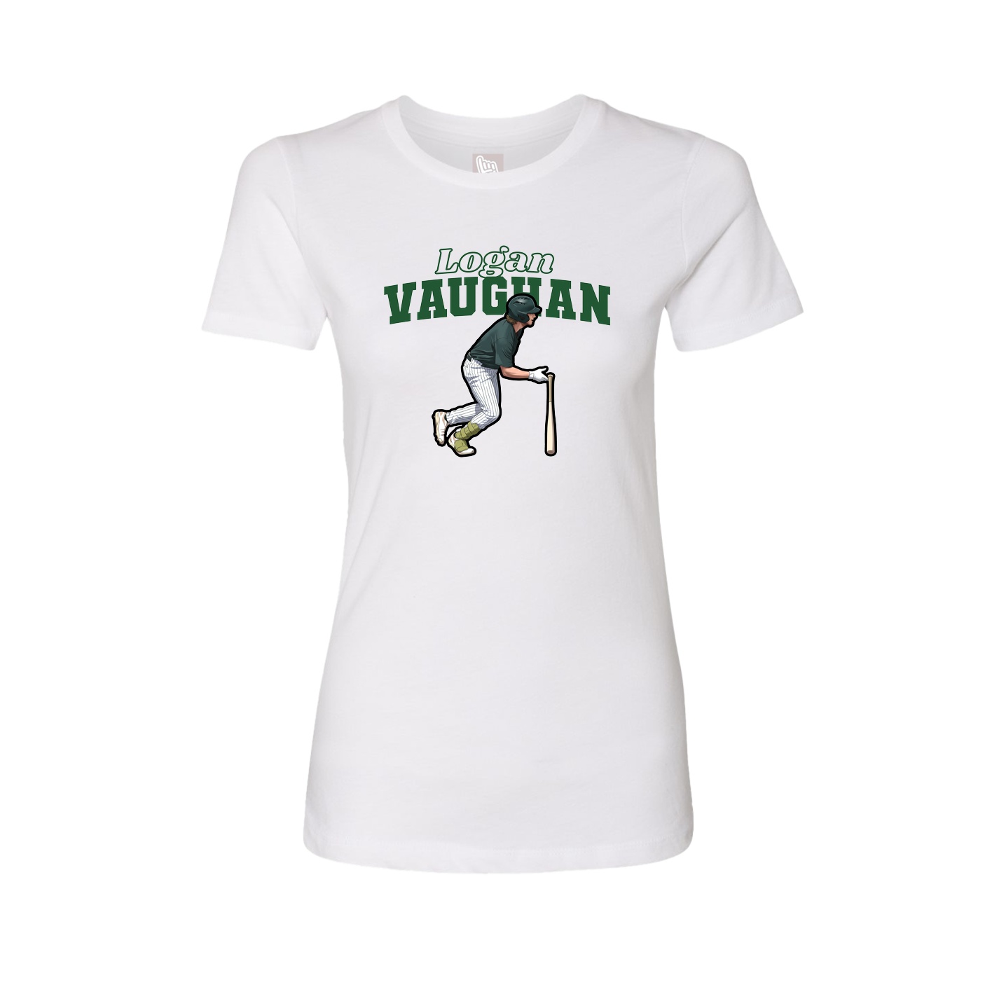 Fitted Women's Tee — Name Arch in White