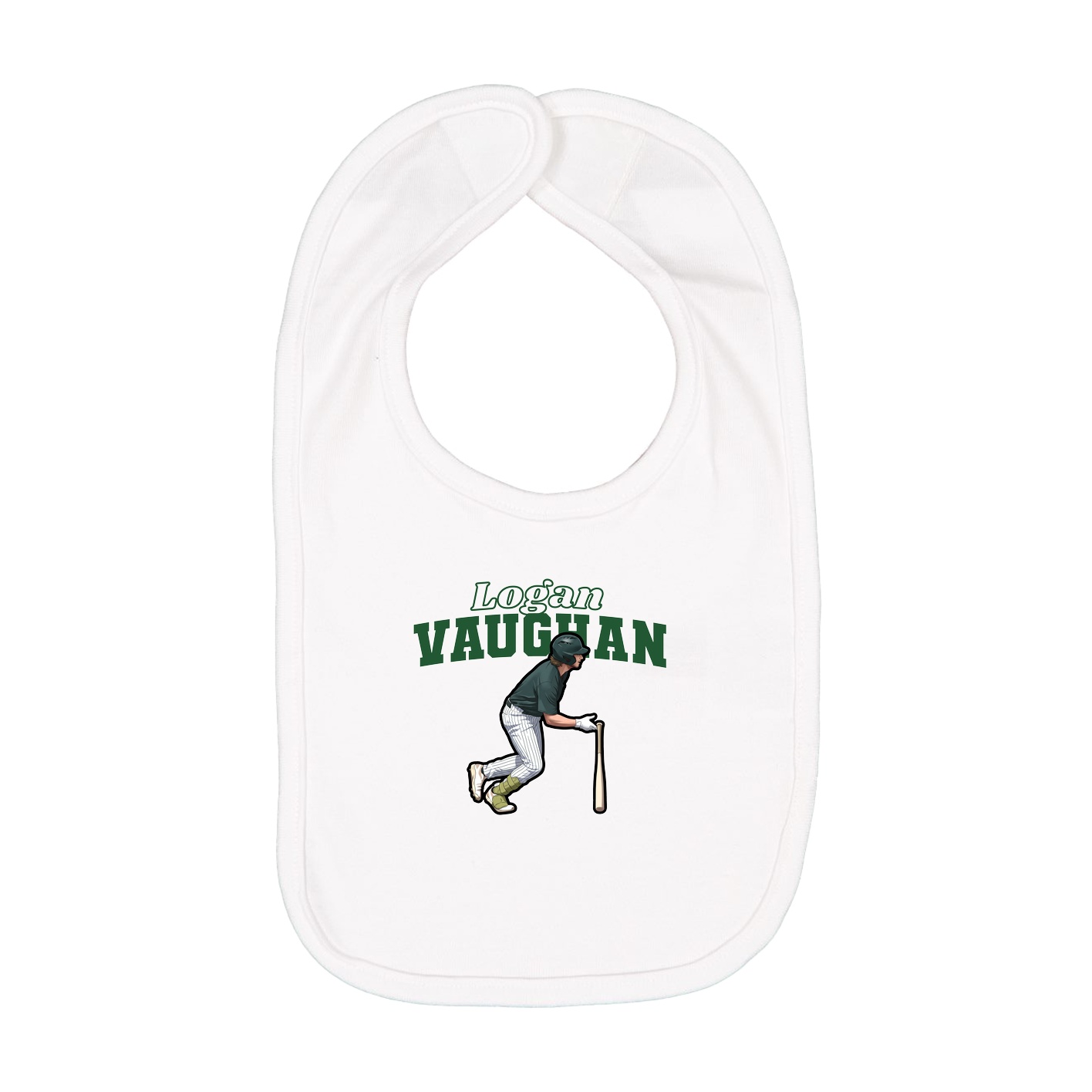 Infant Bib — Name Arch in White