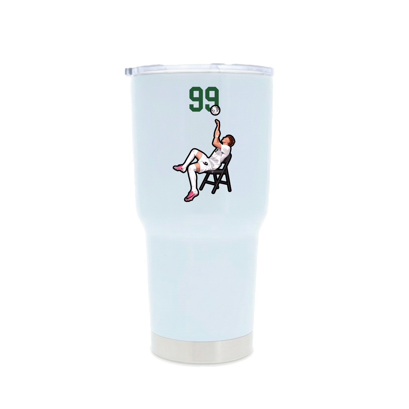 30oz Stainless Steel Tumbler — Number Top in White